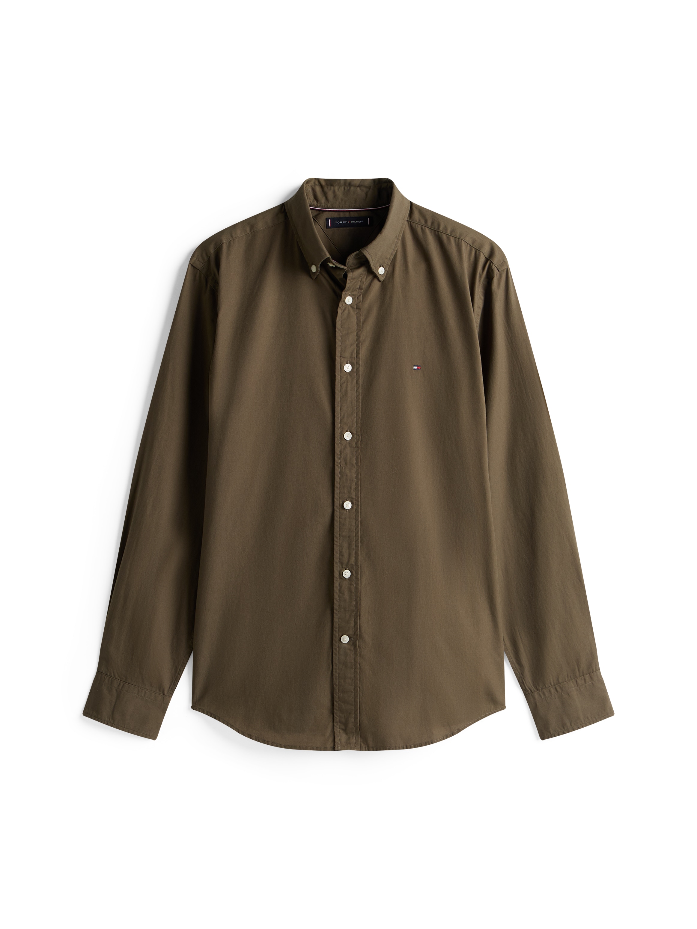Tommy Hilfiger Businesshemd »FLEX POPLIN SOLID RF SHIRT 1«, mit Logostickerei