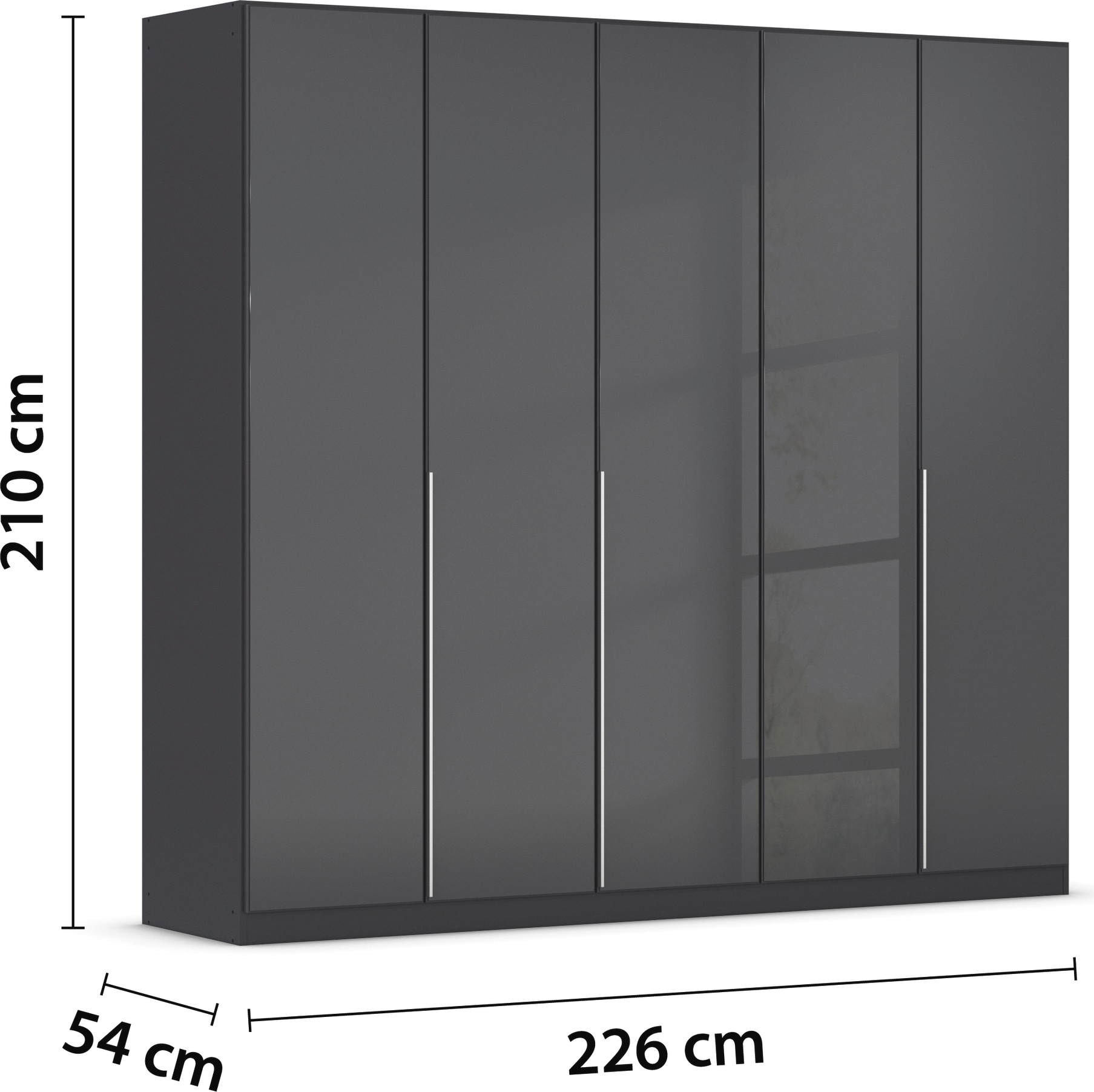 rauch Drehtürenschrank »Kleiderschrank Kleiderschränke Schrank Garderobe AGORDO mit Glasfront«, (in zwei Griff-Farben), durchdachte Innenausstattung, in 6 Breiten und 2 Höhen MADE IN GERMANY