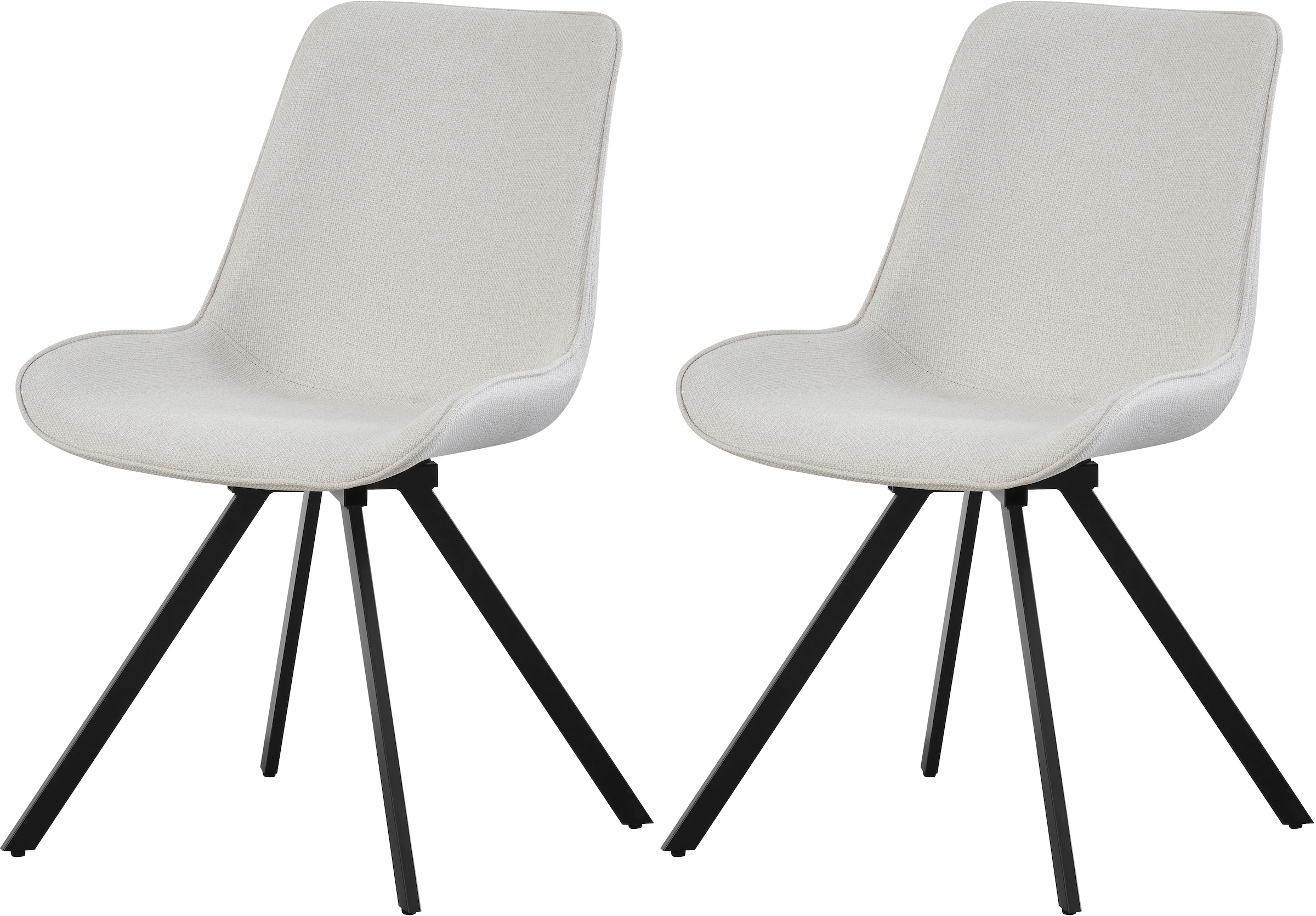 Home affaire Drehstuhl "INUVIK, 2er Set, mit Metallgestell in matt schwarz" (Set) 2 Stk.in verschiedenen Farben, Belsatbarkeit pro Stuhl 120 kg, 360 drehbar