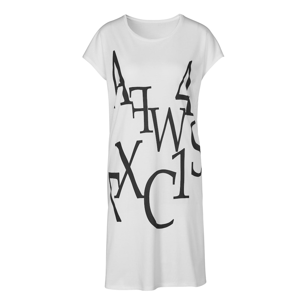 Damenmode Klassische Mode wäschepur Sleepshirt »Sleepshirts« weiß + schwarz
