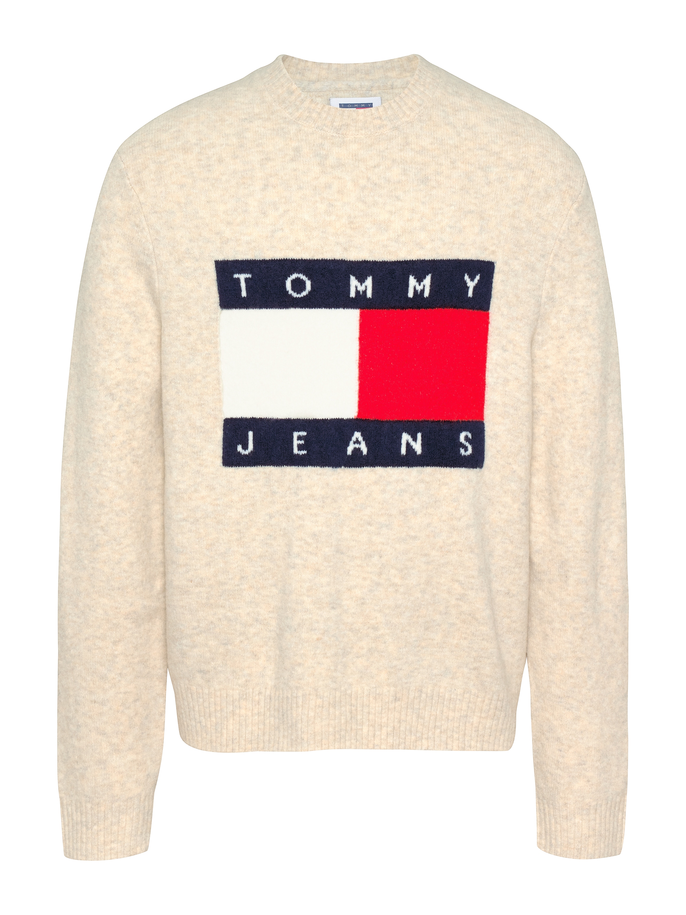 Tommy Jeans Strickpullover »TJM REG MELANGE FLAG SWEATER«, mit 'Rundhalsauschnitt