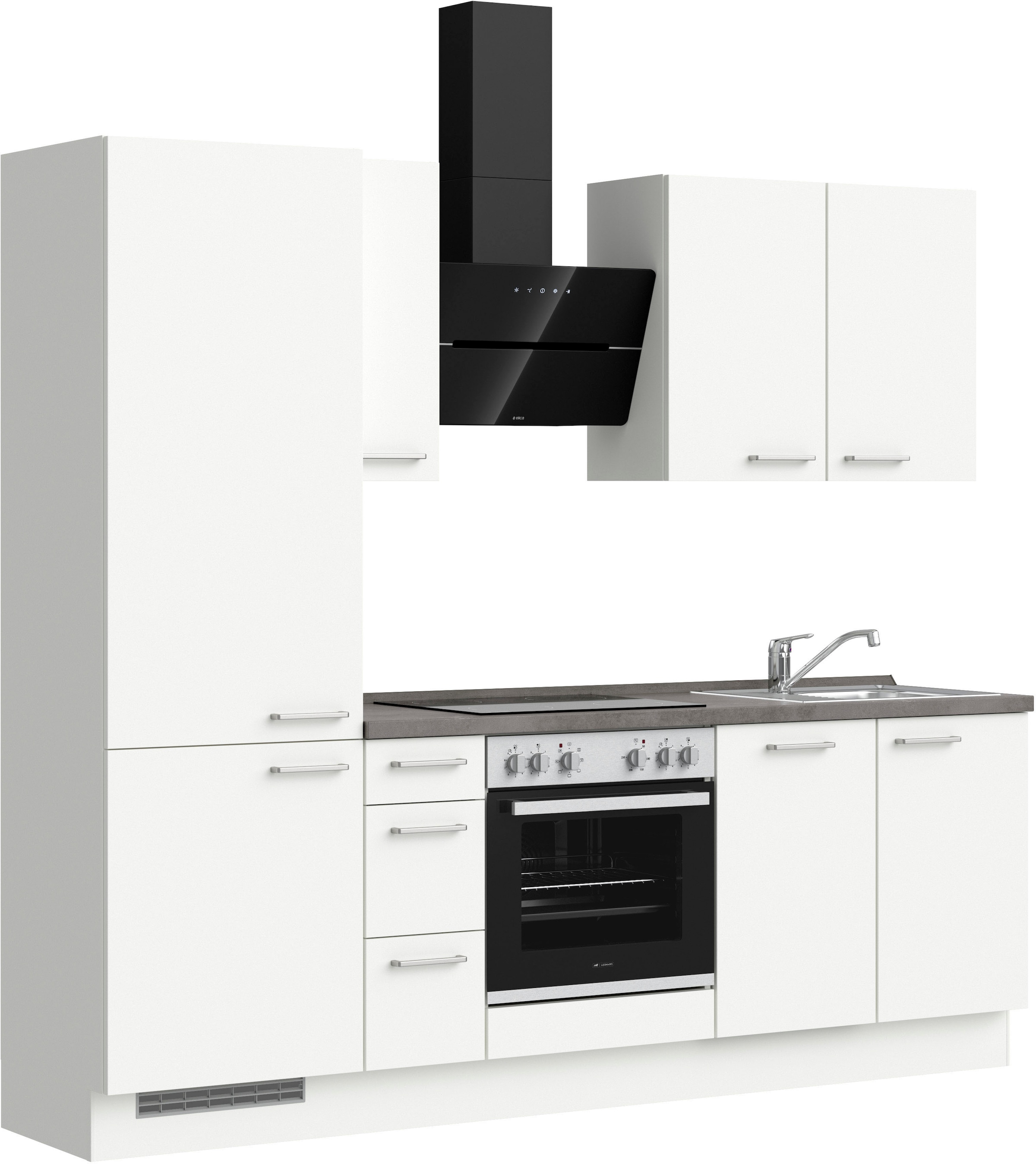 nobilia® elements Küchenzeile »"elements premium"«, vormontiert, Ausrichtung wählbar, Breite 240 cm, mit E-Geräten