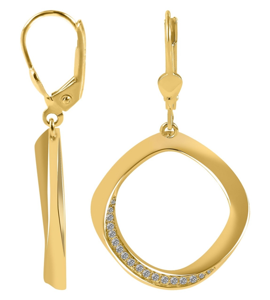 Adelia's Women Earrings Yellow Gold 333 Zirconia