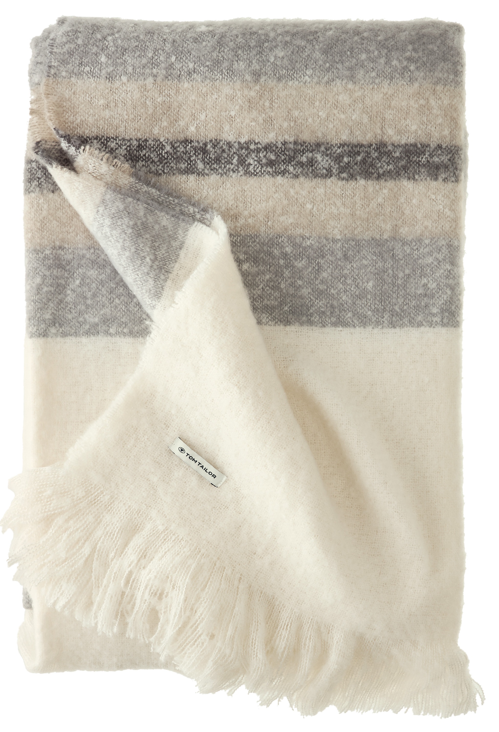 TOM TAILOR HOME Wohndecke "Bouclé Stripe" aus Bouclégarnen günstig online kaufen