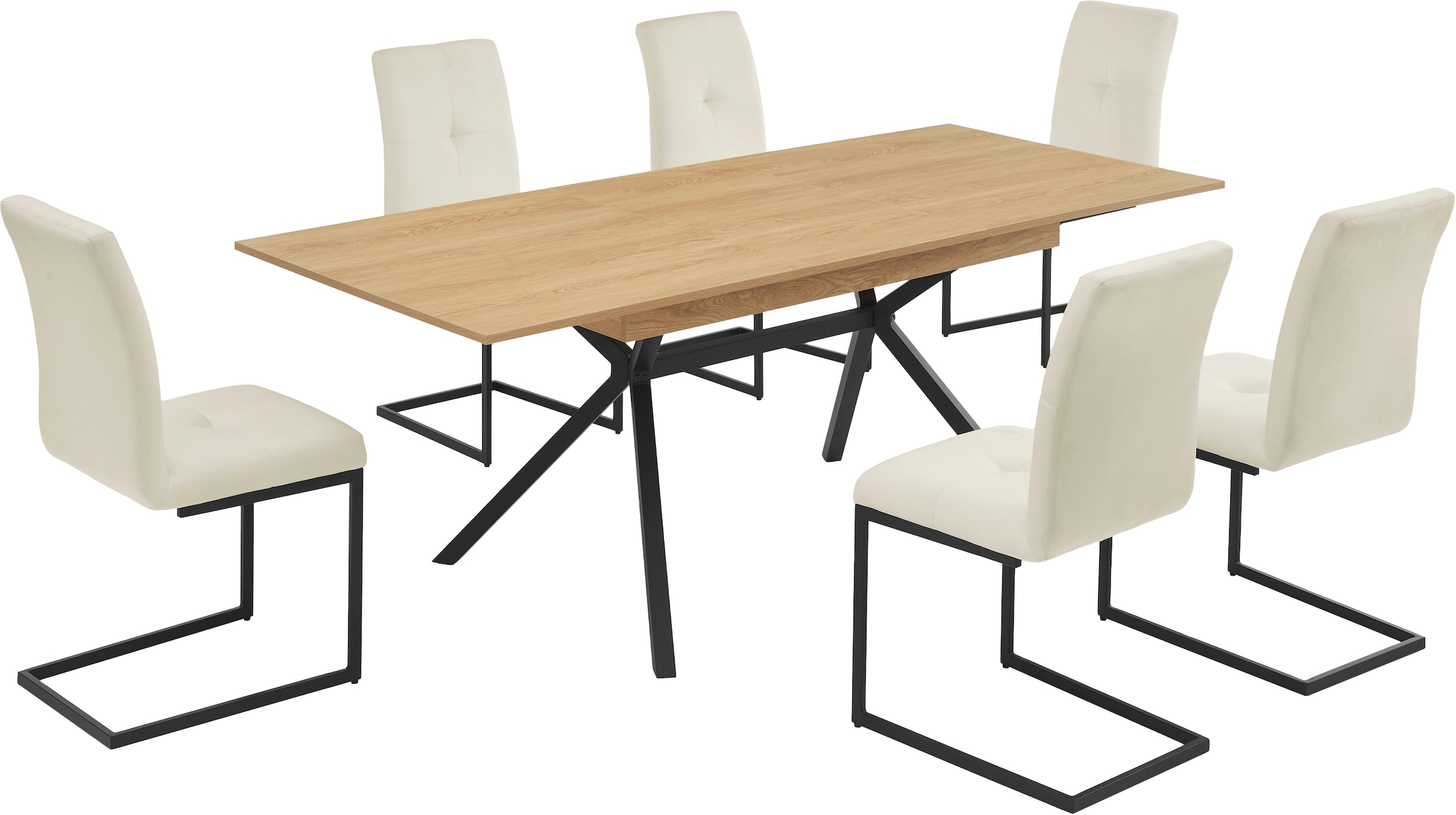 OTTO home Esstisch »Vendy«, ausziehbarer Tisch mit pflegeleichter Oberfläche, 160-210 cm
