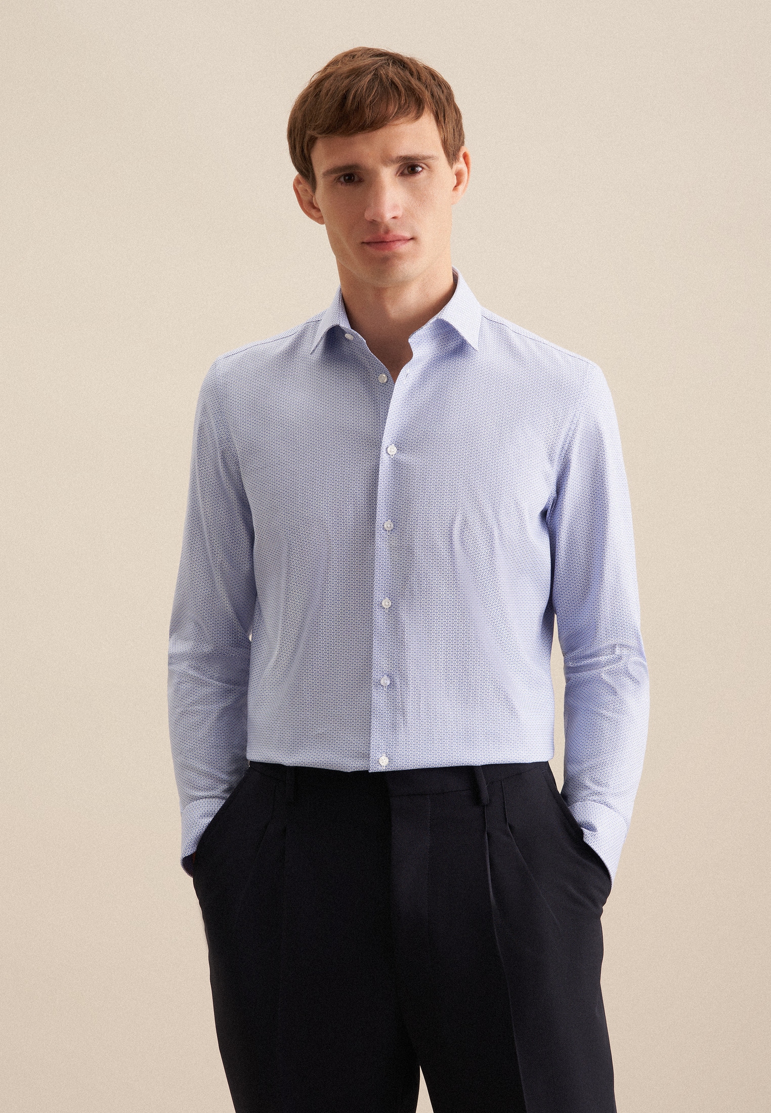 seidensticker Businesshemd "Shaped" Shaped 1/1 Kentkragen Druck günstig online kaufen