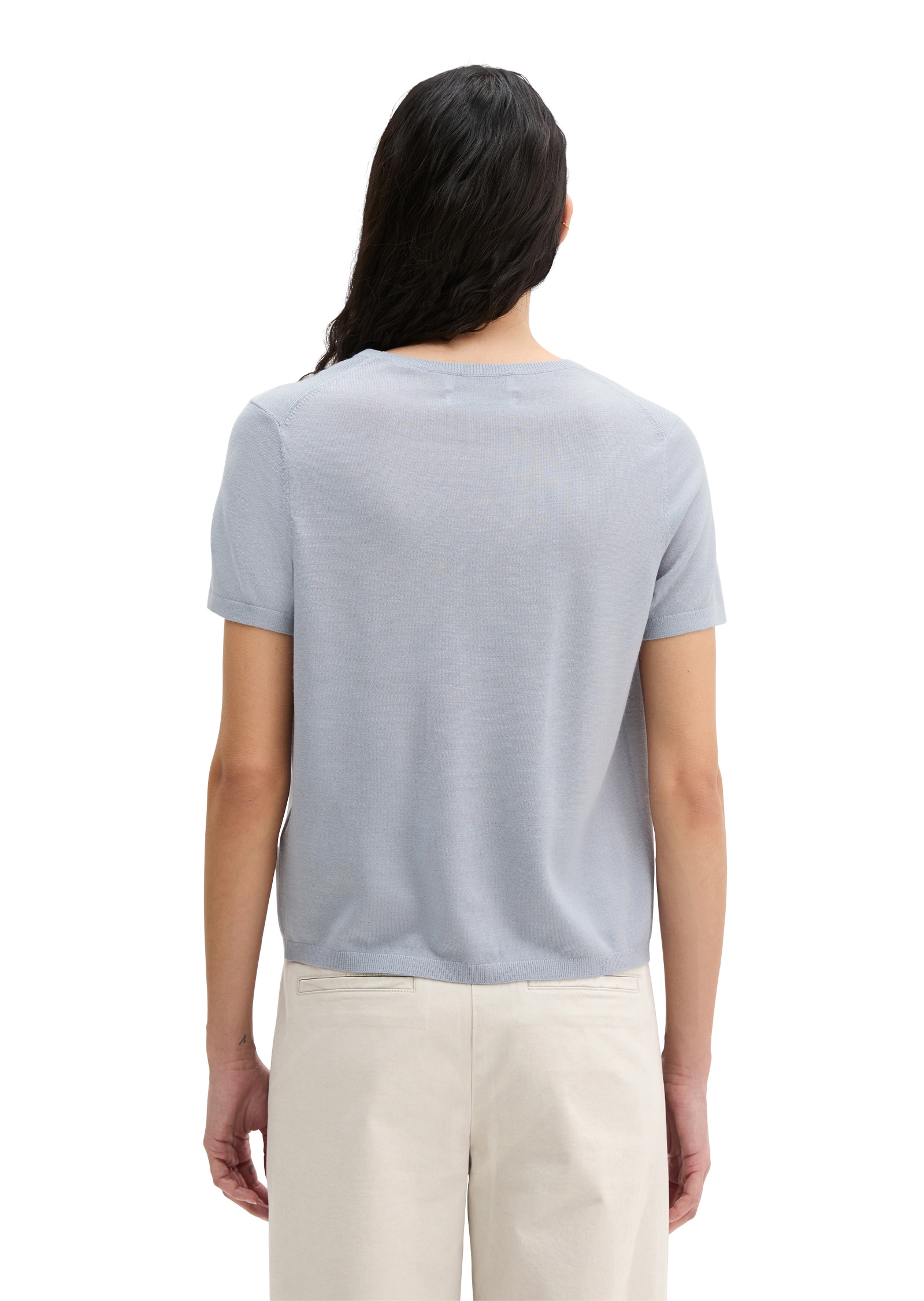 Marc O'Polo Kurzarmpullover »aus weichem Merinowolle-Viskose-Mix«