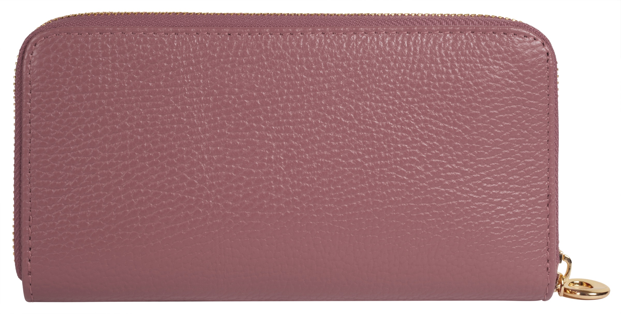 Geldbörse CLUTY, Damen, rosa, Leder, leicht glänzend, unifarben, Kleinlederwaren, echt Leder, Made in Italy 2