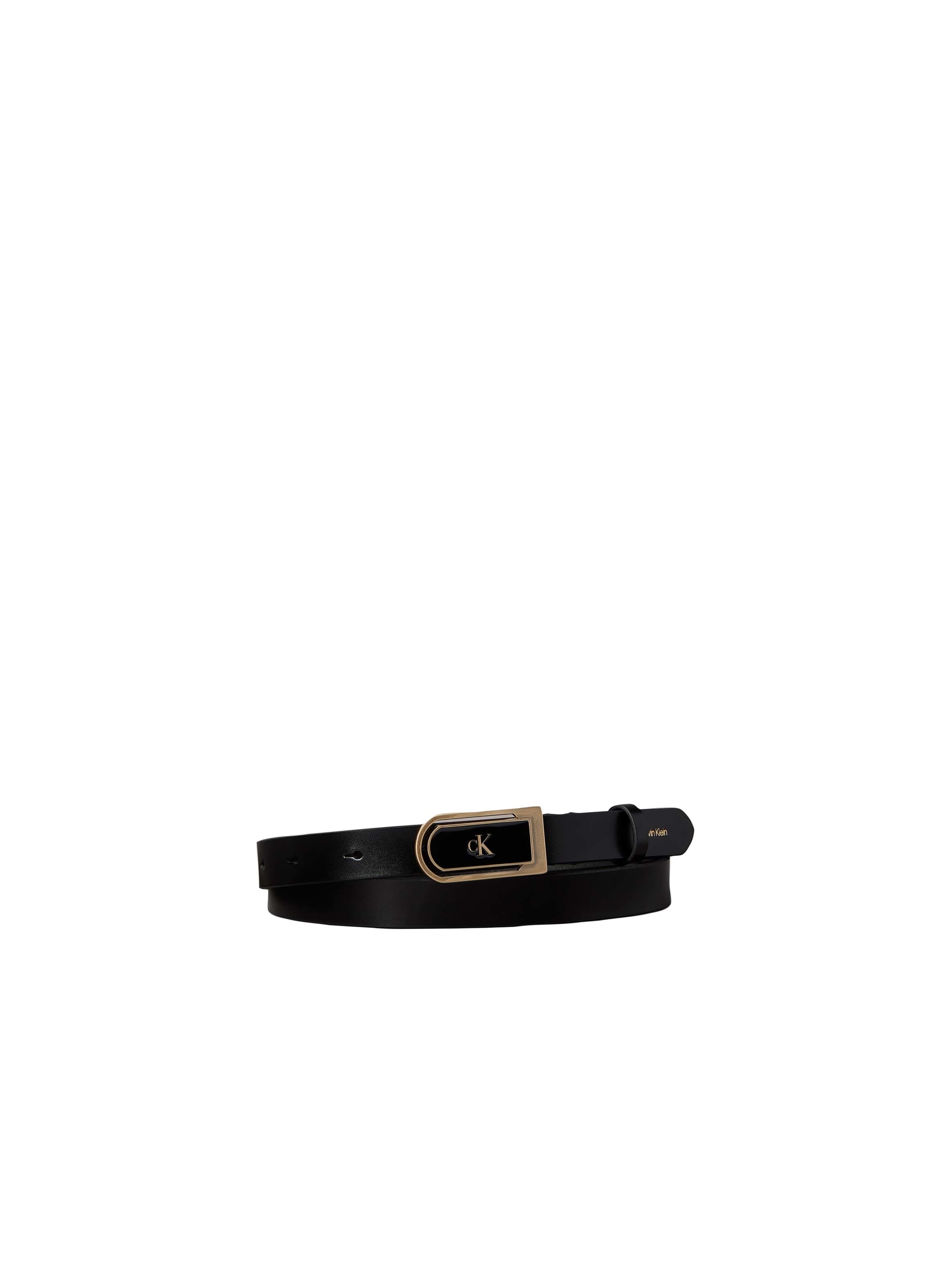 Calvin Klein Ledergürtel "ROUND CK ENAMEL PLAQUE 20MM" Regular fit und größenverstellbar