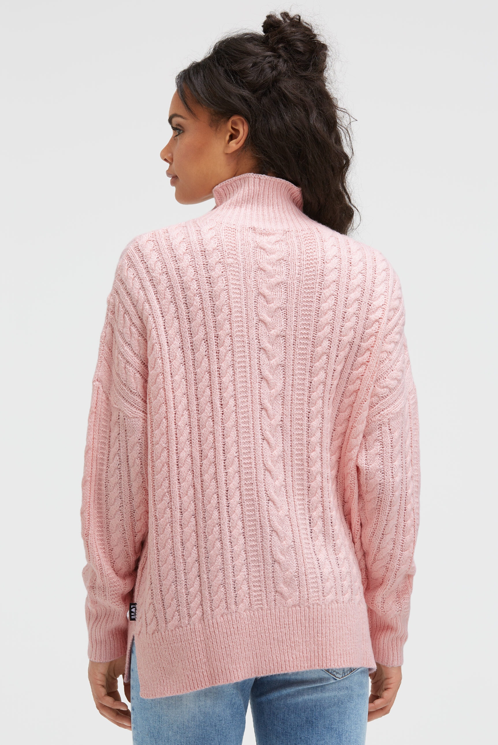 SOCCX Rundhalspullover mit Seitenschlitze