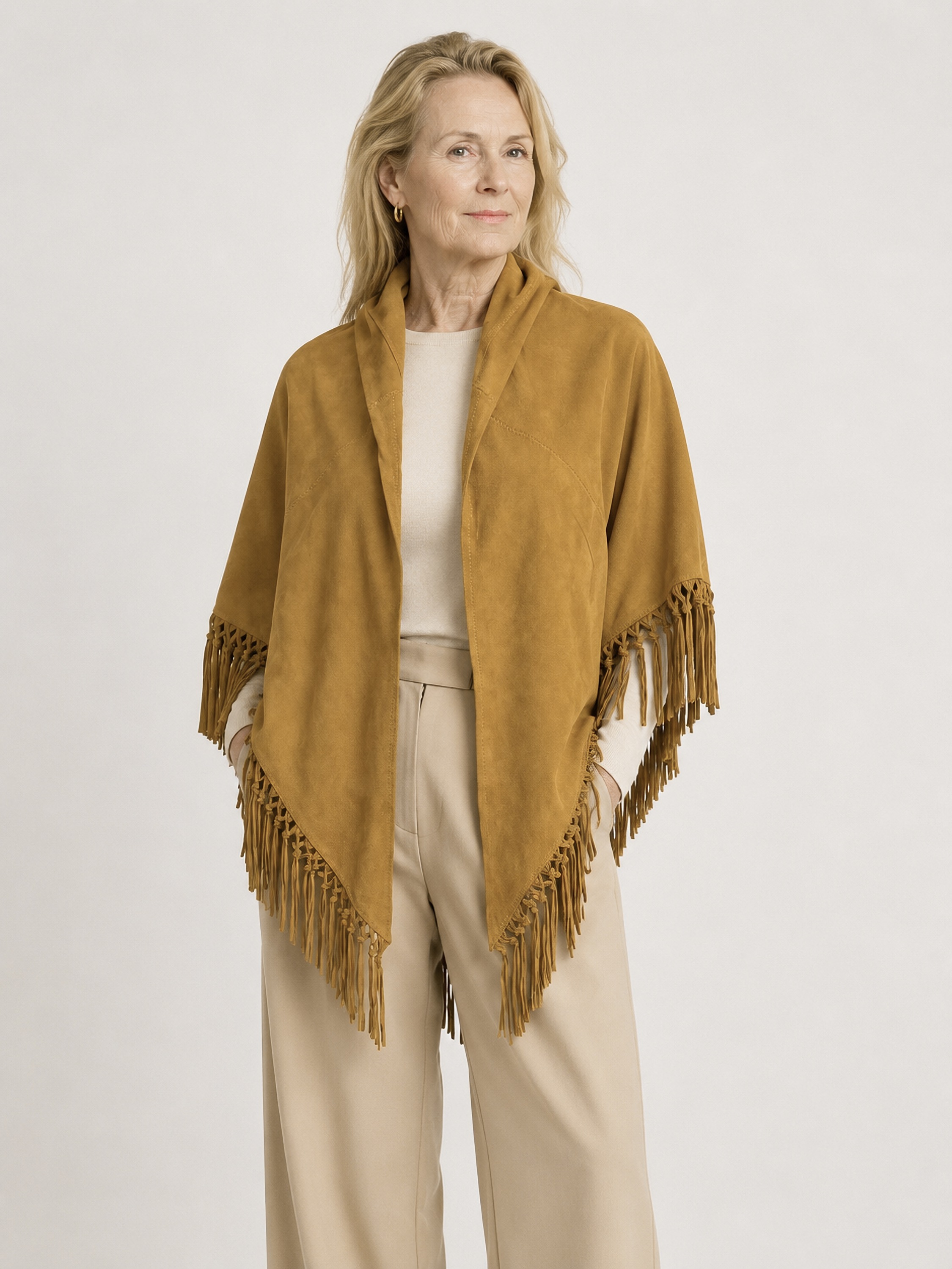 COLLEZIONE ALESSANDRO XXL-Schal »Sioux« 1 Stk. aus echtem Wildleder, Made in Italy
