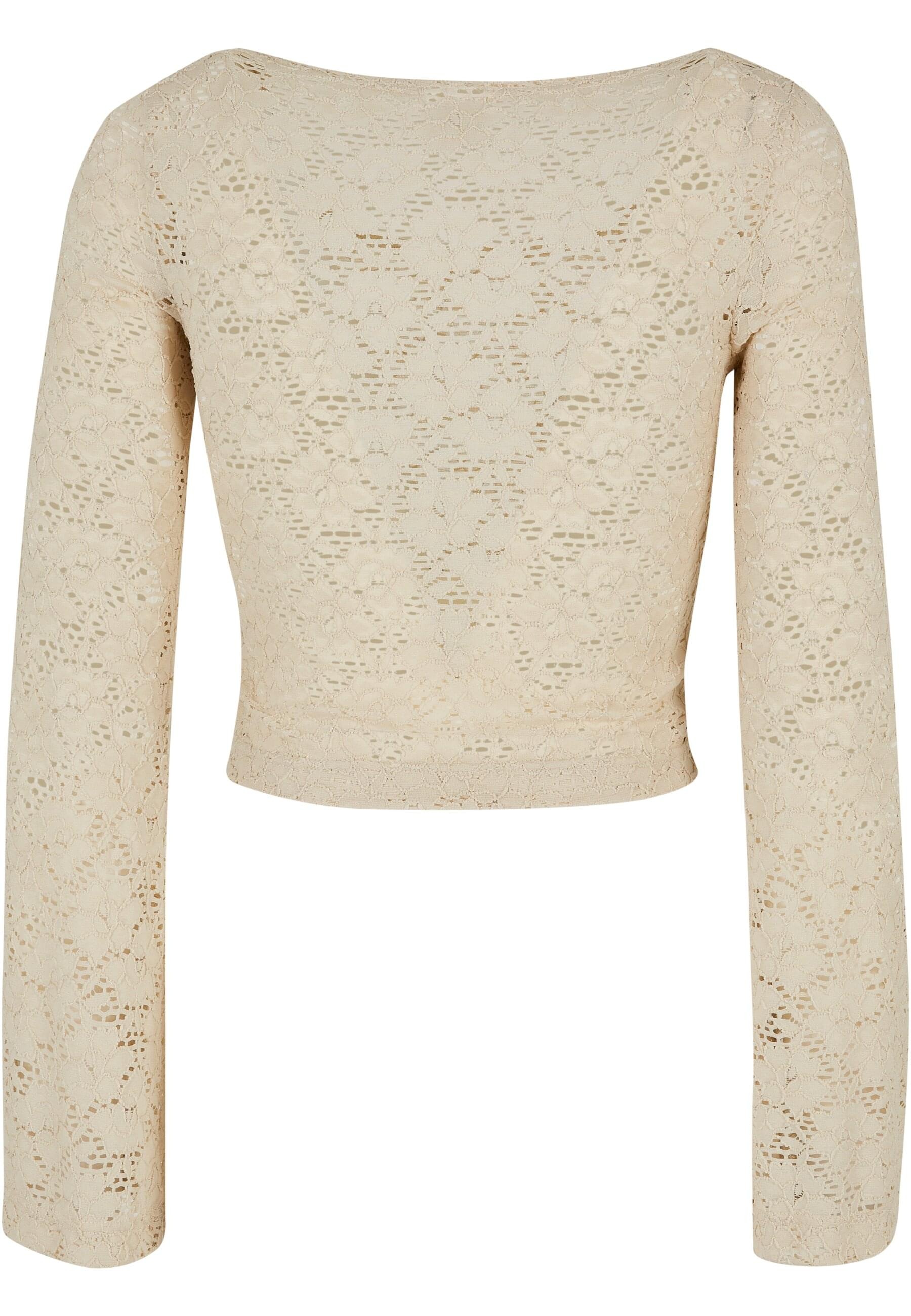 URBAN CLASSICS Longsleeve »Urban Classics Damen Ladies Cropped Lace Longsleeve«, (1 tlg.)