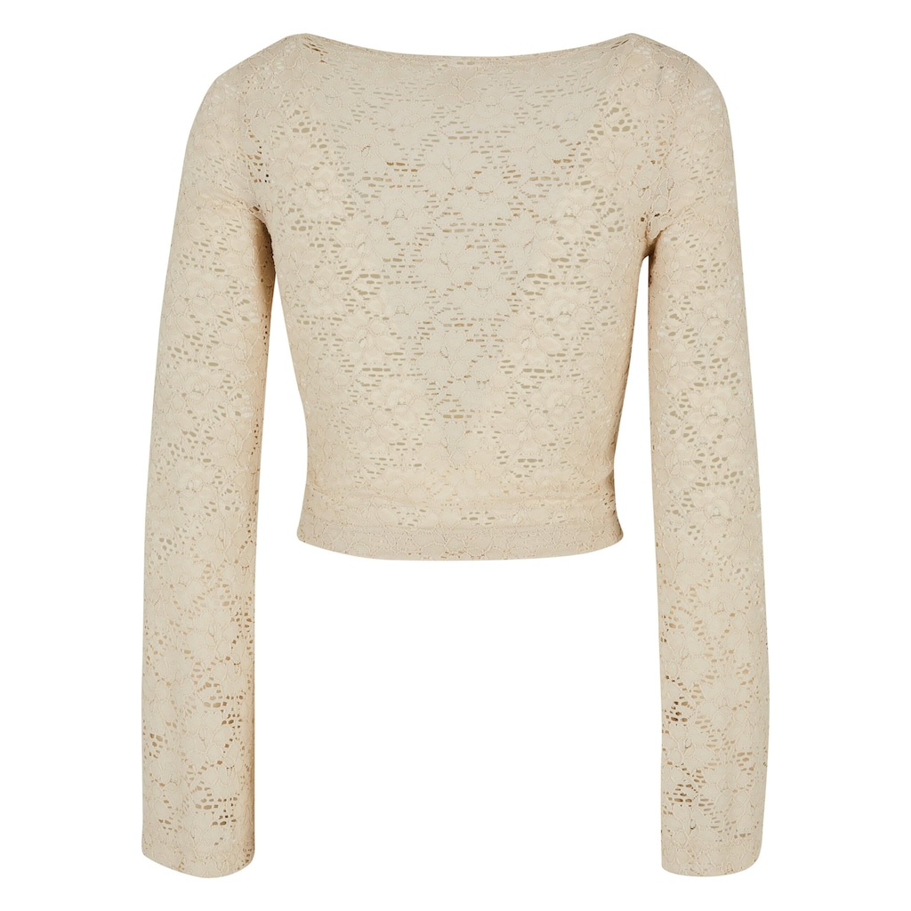 URBAN CLASSICS Longsleeve »Urban Classics Damen Ladies Cropped Lace Longsleeve«, (1 tlg.)