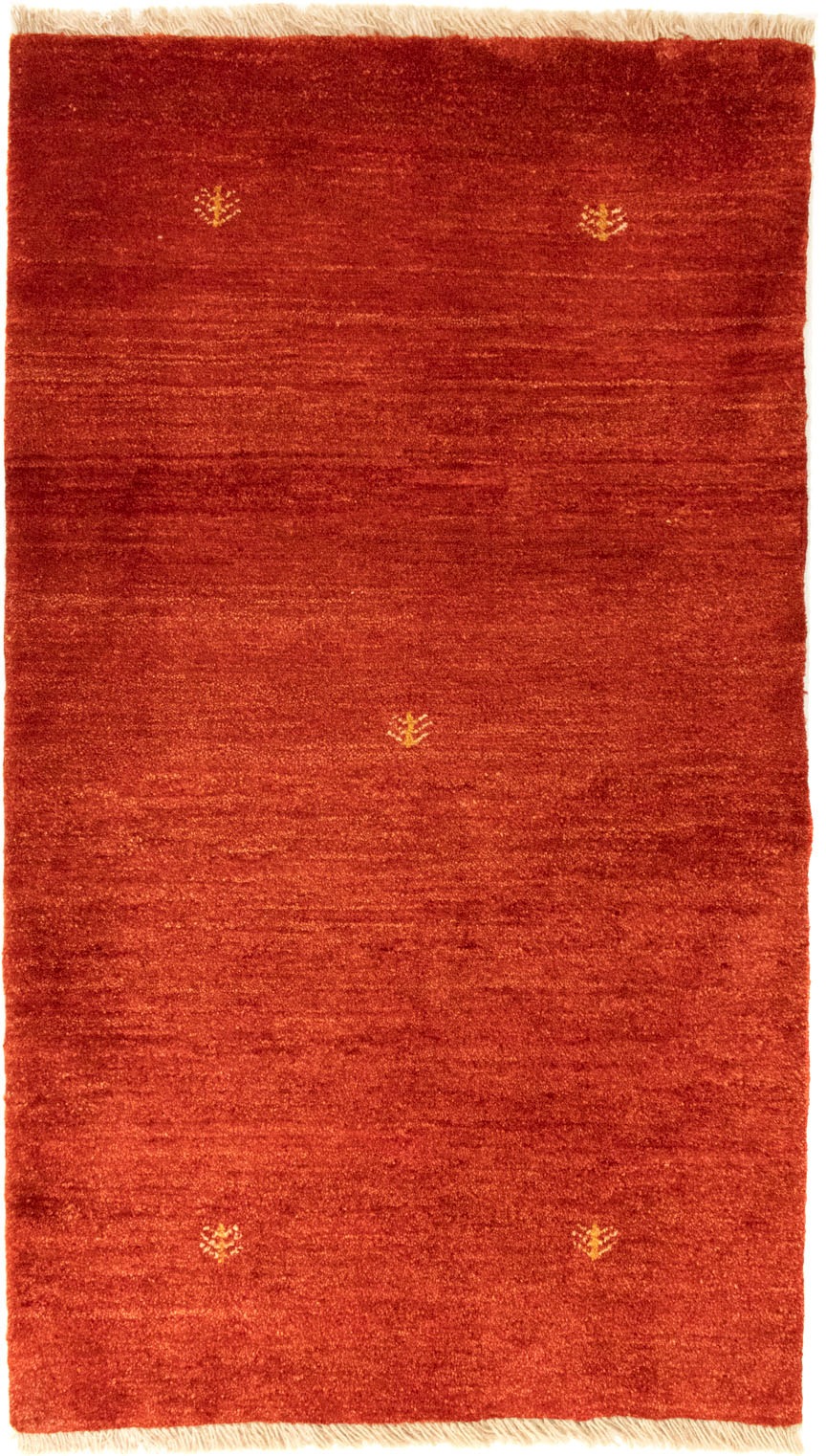 »Gabbeh Teppich handgeknüpft handgeknüpft auf Wollteppich BAUR Rechnung rot«, | morgenland rechteckig,