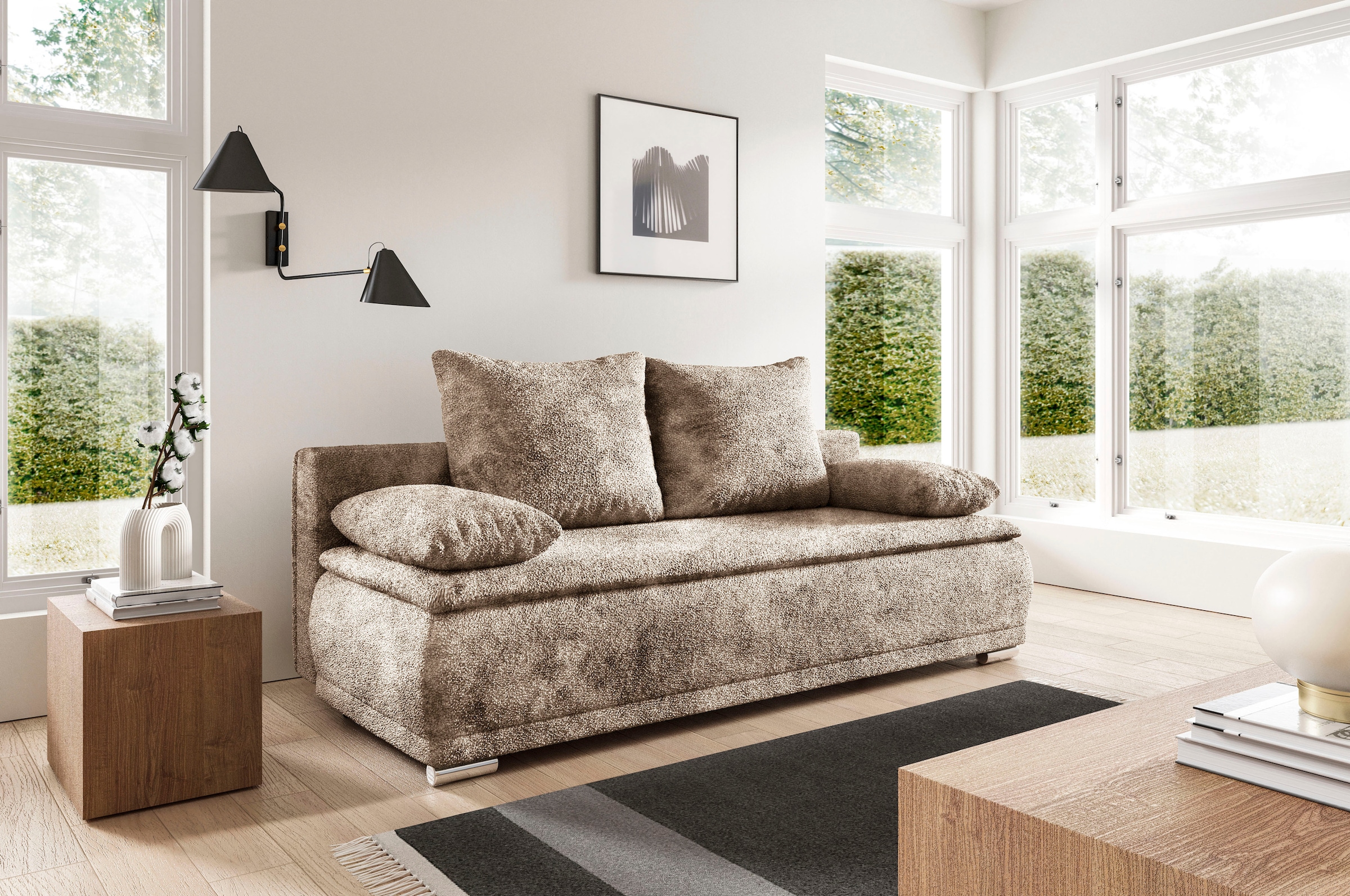 WERK2 Schlafsofa "Biggi, komfortabel & elegant, Schlaffunktion, Bettkasten, günstig online kaufen