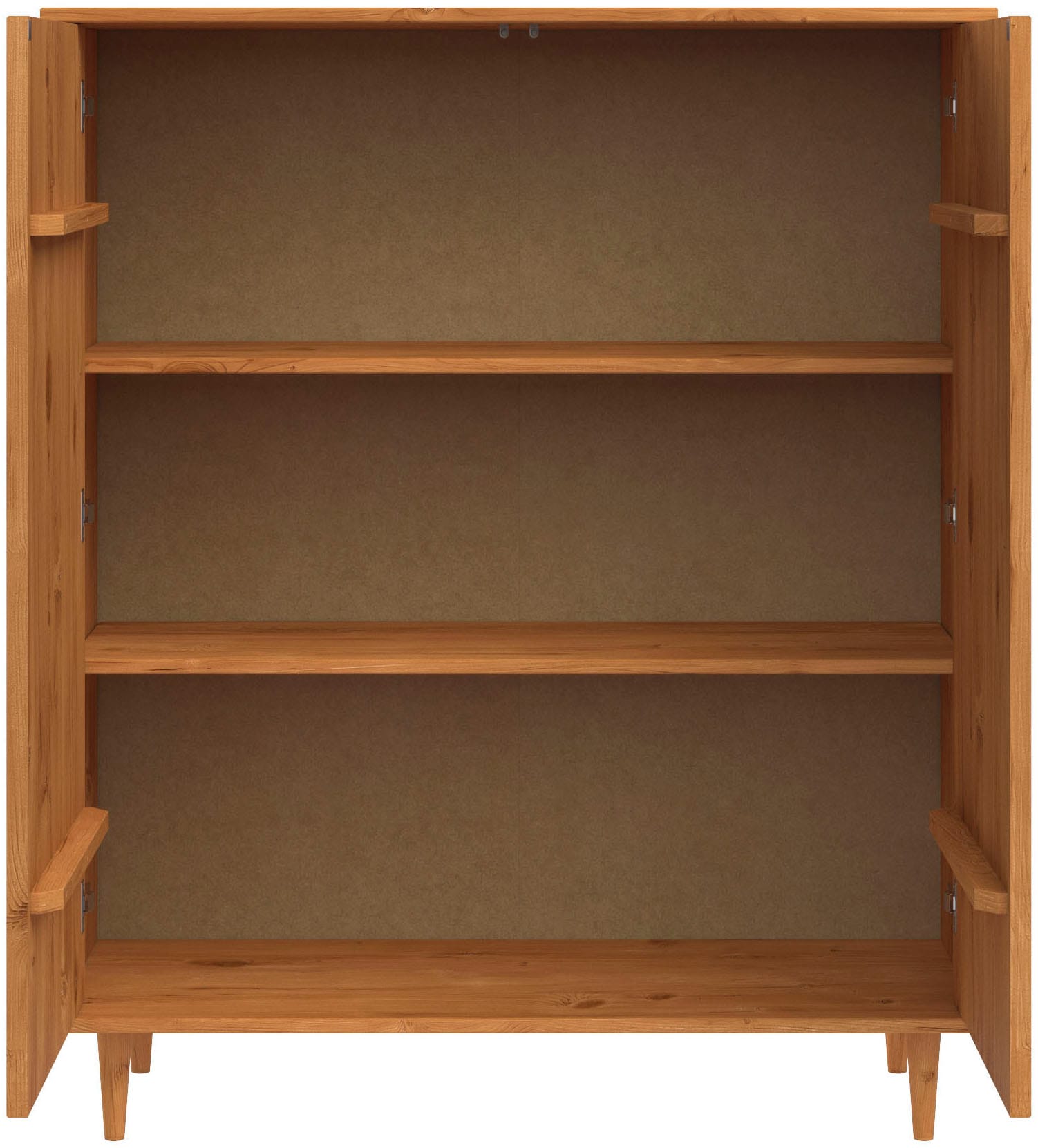 INOSIGN Highboard »Malmedy Front mit gefrästen Rillen«, Kommode Midischrank aus massivem Kiefernholz, Push-to-open, B 100 cm