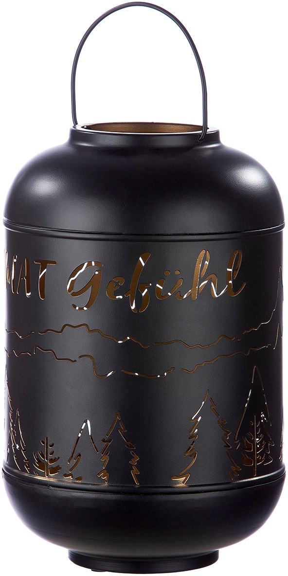 GILDE Kerzenlaterne "Heimat Gefühl, mit ausgestanztem Motiv" Kerzenhalter a günstig online kaufen