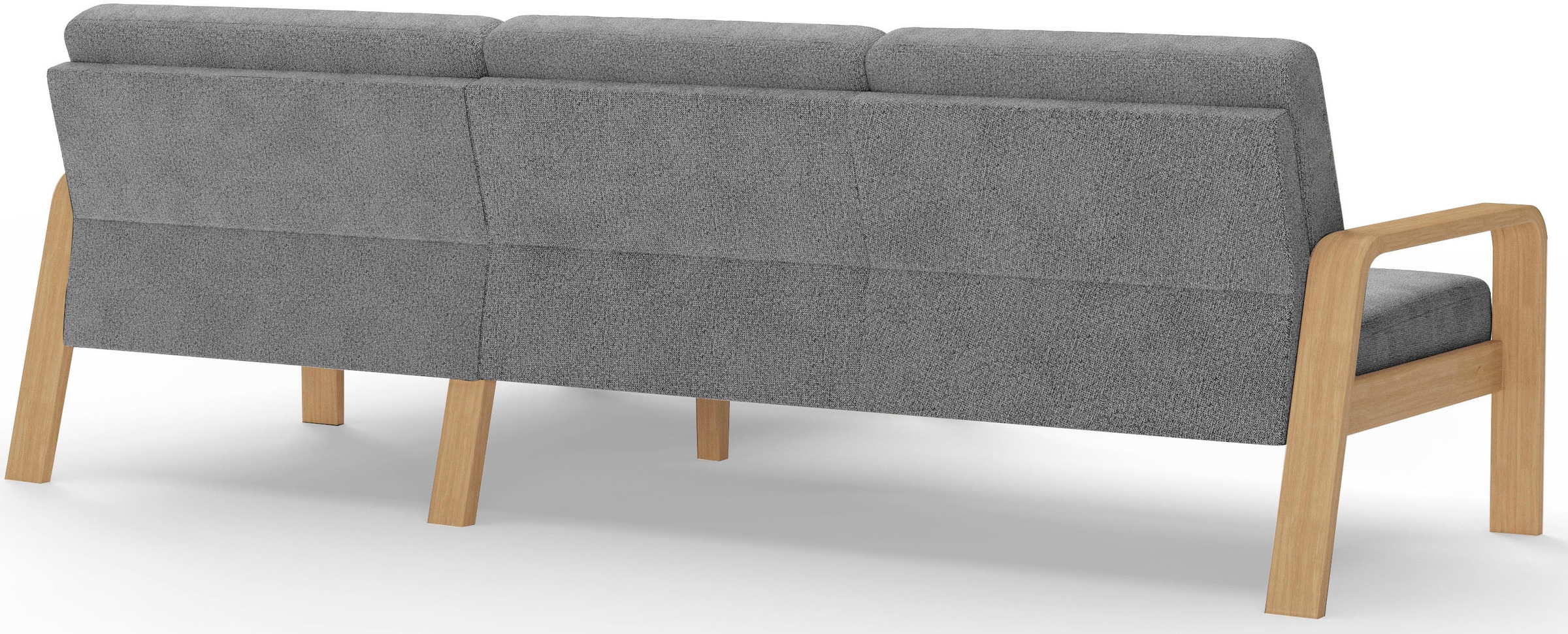 sit&more Ecksofa »Kolding L-Form«, Armlehnen aus Buchenholz in natur, verschiedene Bezüge und Farben