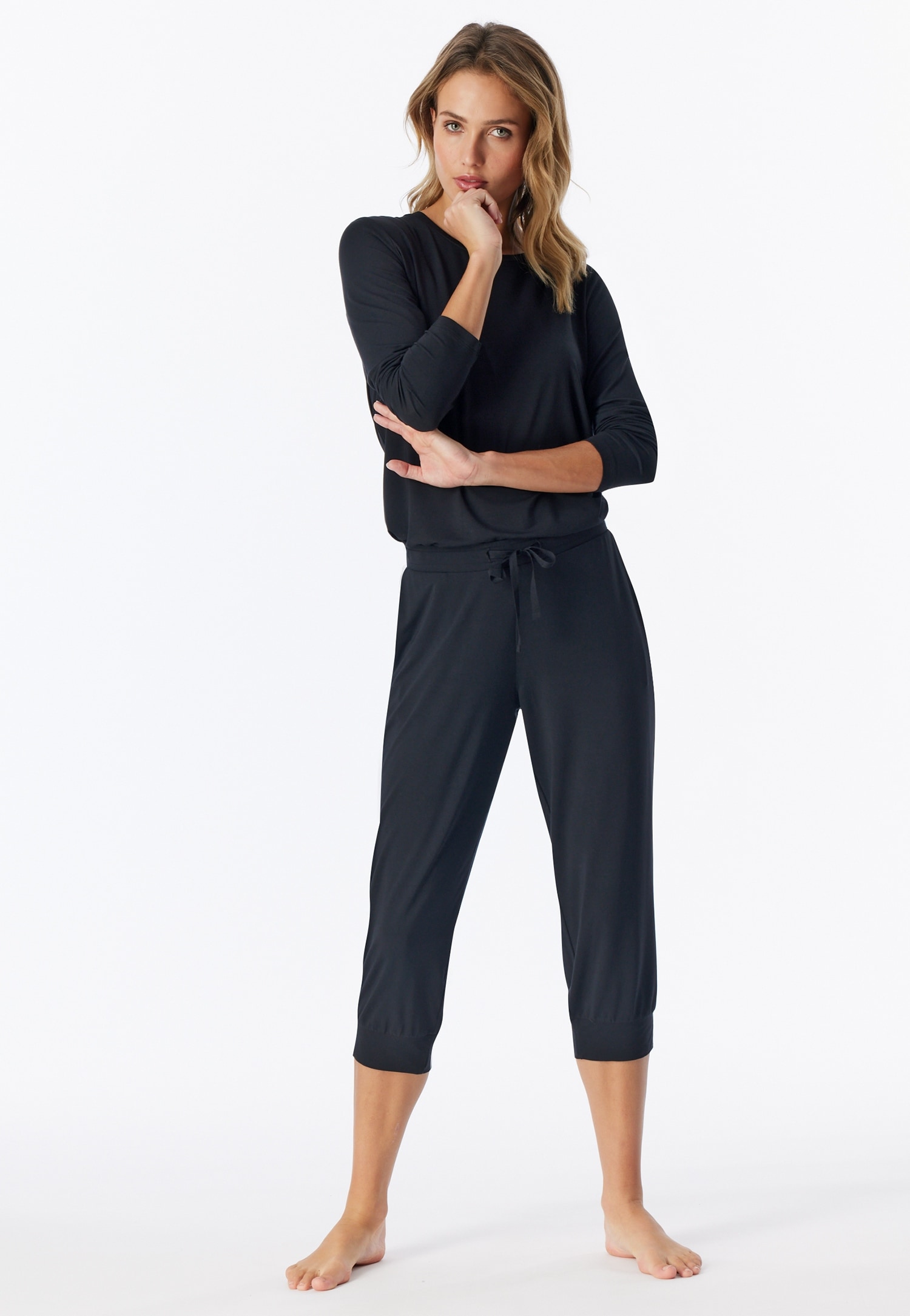 Schiesser 3/4-Hose "Mix + Relax" Single-Jersey Qualität, Gummizug, seitliche Taschen