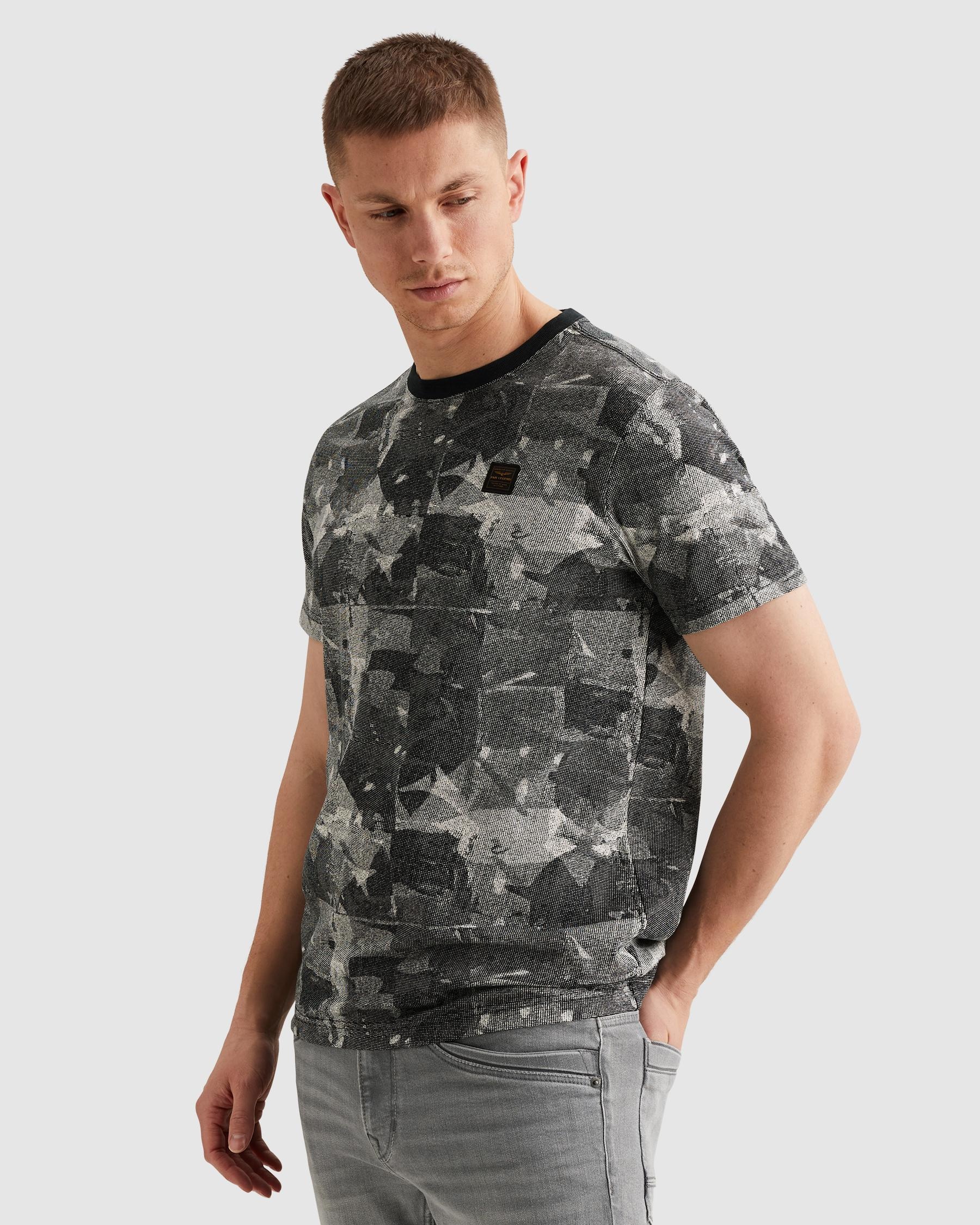 PME LEGEND T-Shirt »Short sleeve r-neck slub jersey aop« mit All-Over Print