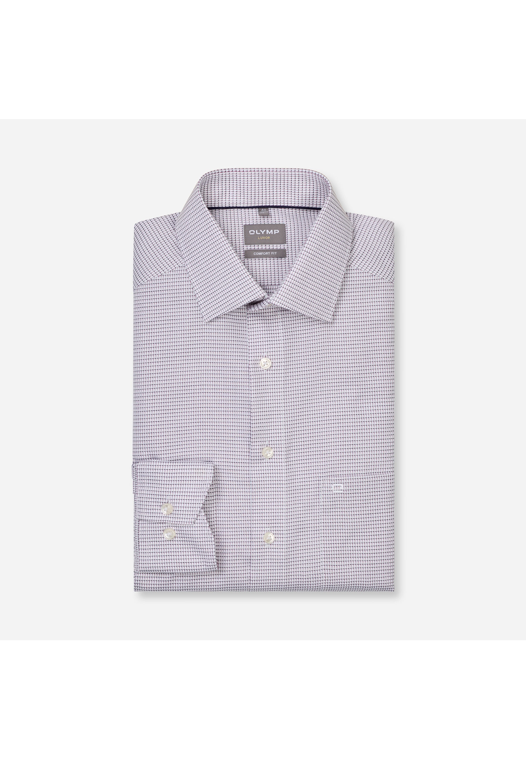 Businesshemd OLYMP "OLYMP Luxor, comfort fit, New Kent", Herren, Gr. 42, Normaler Arm, mauve, 100% Baumwolle, Hemden 3