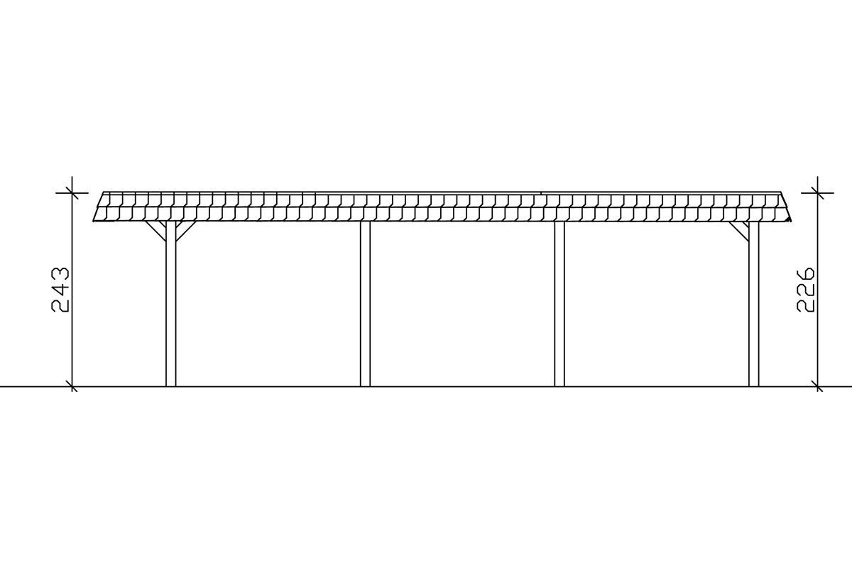 Skanholz Einzelcarport »Wendland«, 291 cm, dunkelgrau