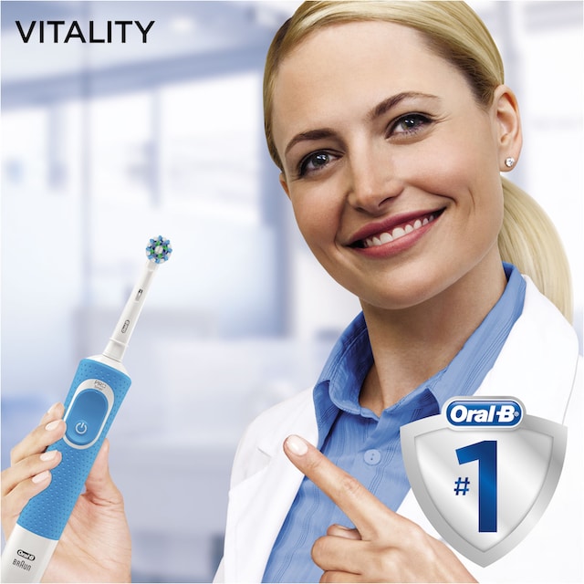 Oral B Elektrische Zahnbürste »Vitality 100 CrossAction Blau«, 1 St.  Aufsteckbürsten online kaufen | BAUR