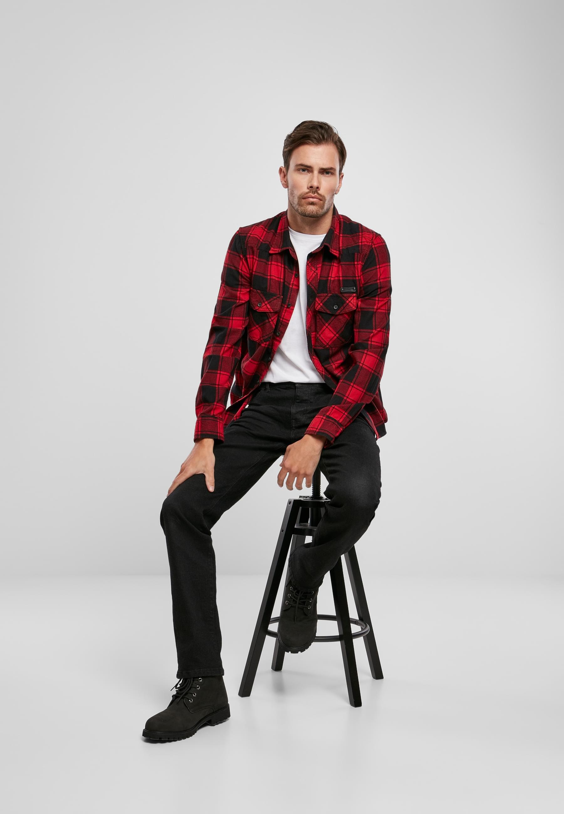 Brandit Langarmhemd »Brandit Herren Checked Shirt«, (1 tlg.)