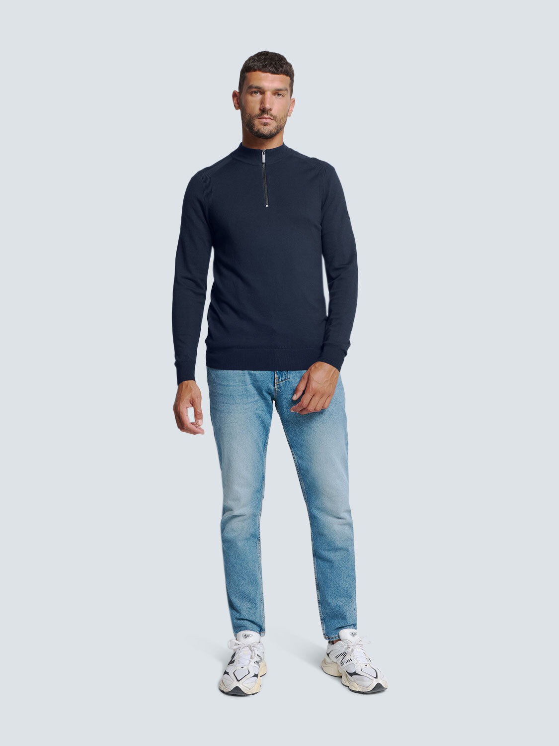 NO EXCESS Rundhalspullover »No Excess Half Zip Pullover«