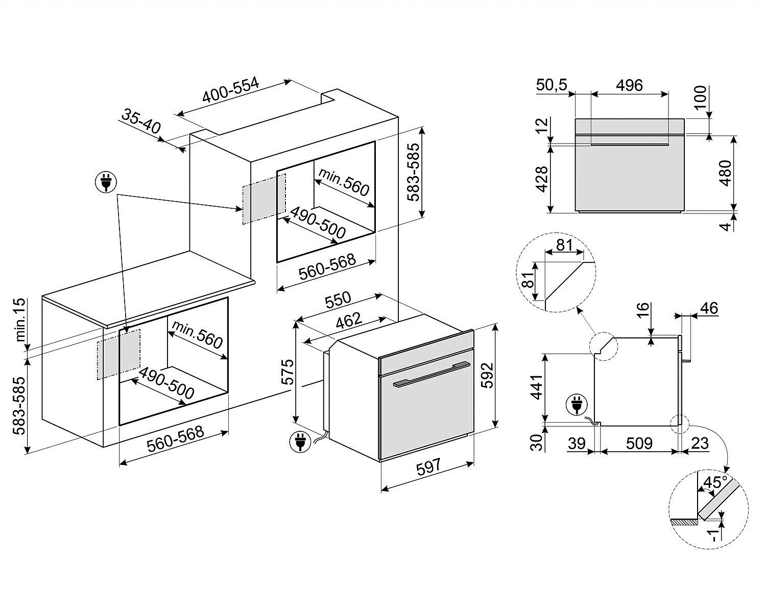 Smeg Backofen mit Mikrowelle  »SO6102M2G«
