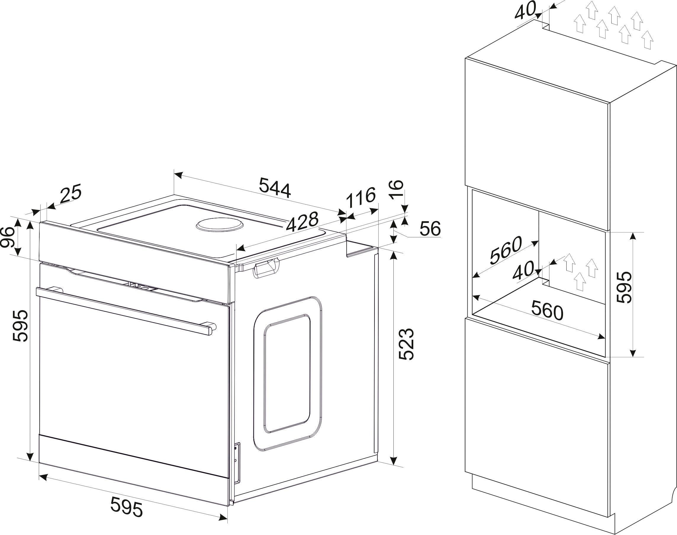 Amica Pyrolyse Backofen »EBPX 946 610 S«, EBPX 946 610 S, mit 2-fach-Teleskopauszug, Pyrolyse-Selbstreinigung, XXL-Garraum