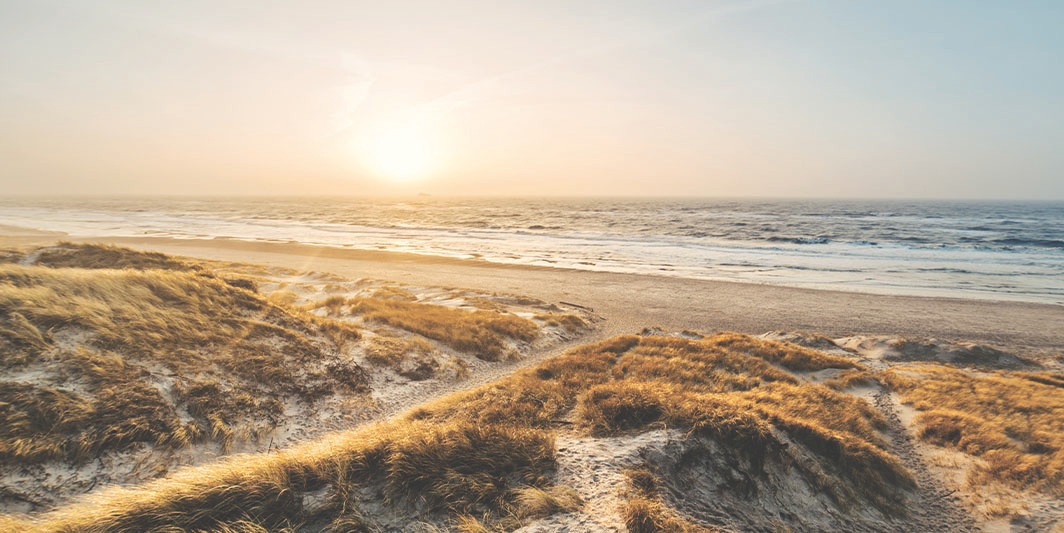 Bönninghoff Leinwandbild "Wandbild STRAND SONNENUNTERGANG 50x100 cm – Leinwandbild Keilrahmen" Küste Meer Natur Sonnenuntergang Strand 1 Stk. tlg. auf Keilrahmen gespannt