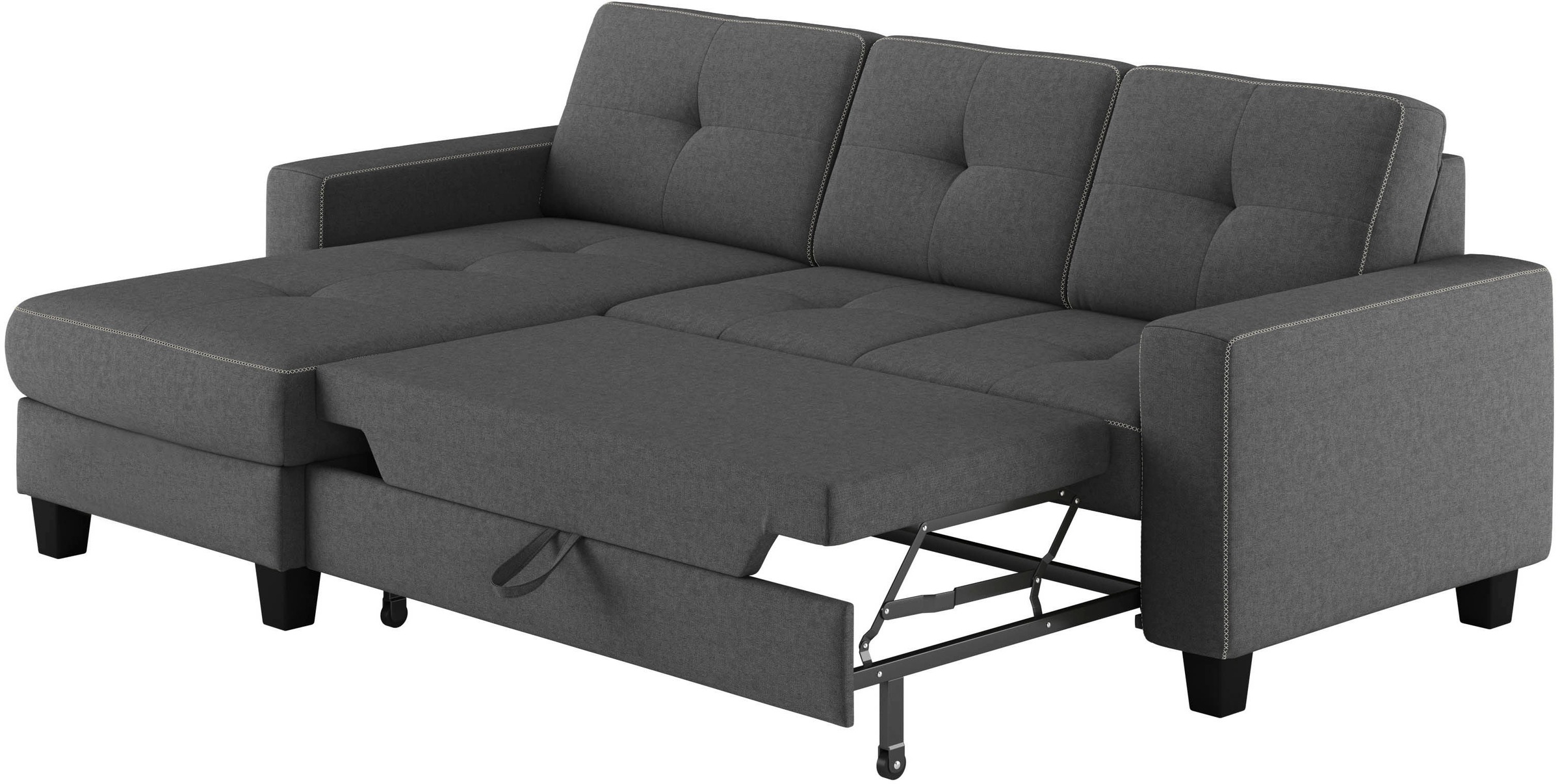 Places of Style Ecksofa »Varese L-Form«, Kreuznaht in beige