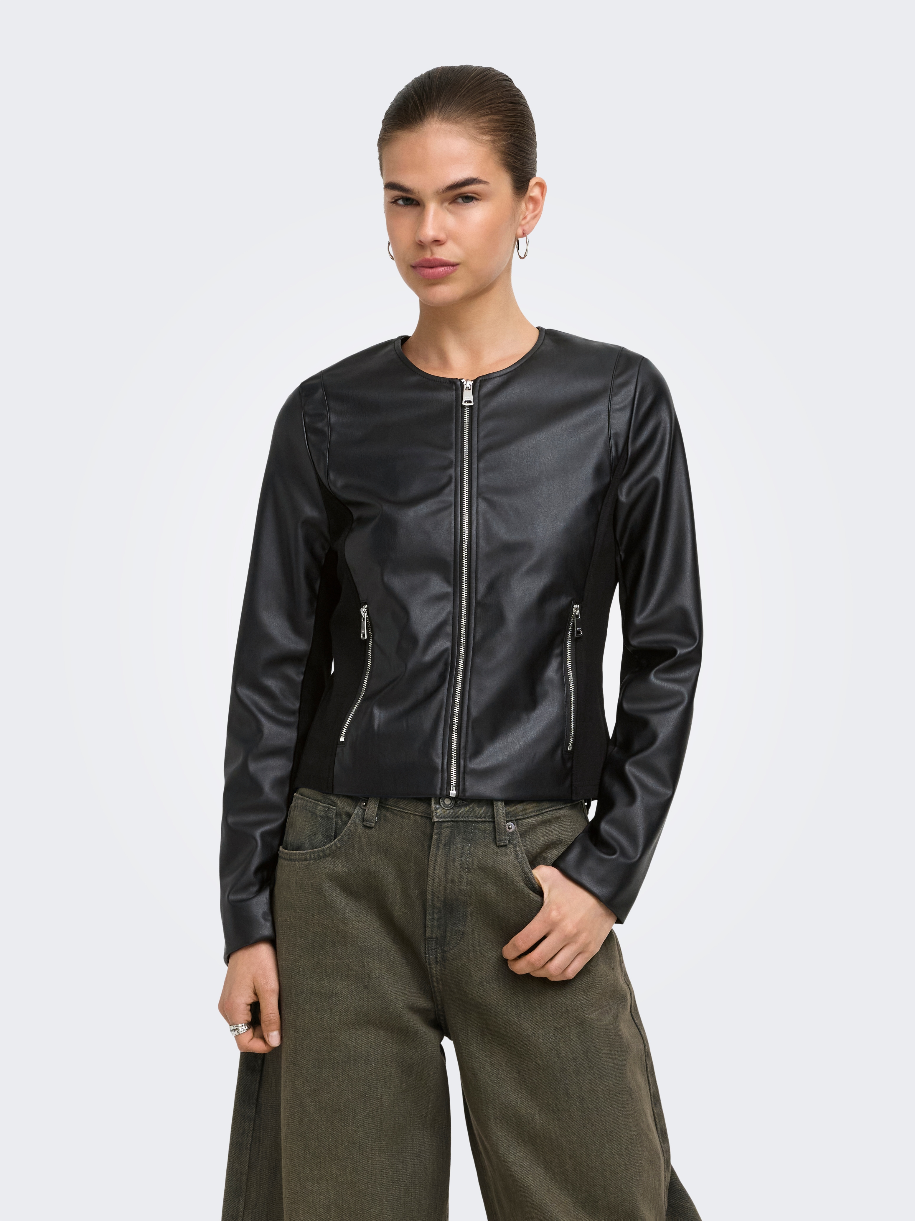 ONLY Lederimitatjacke "ONLBITTEN MIX FAUX LEATHER JACKET CC OTW" Lederimitat