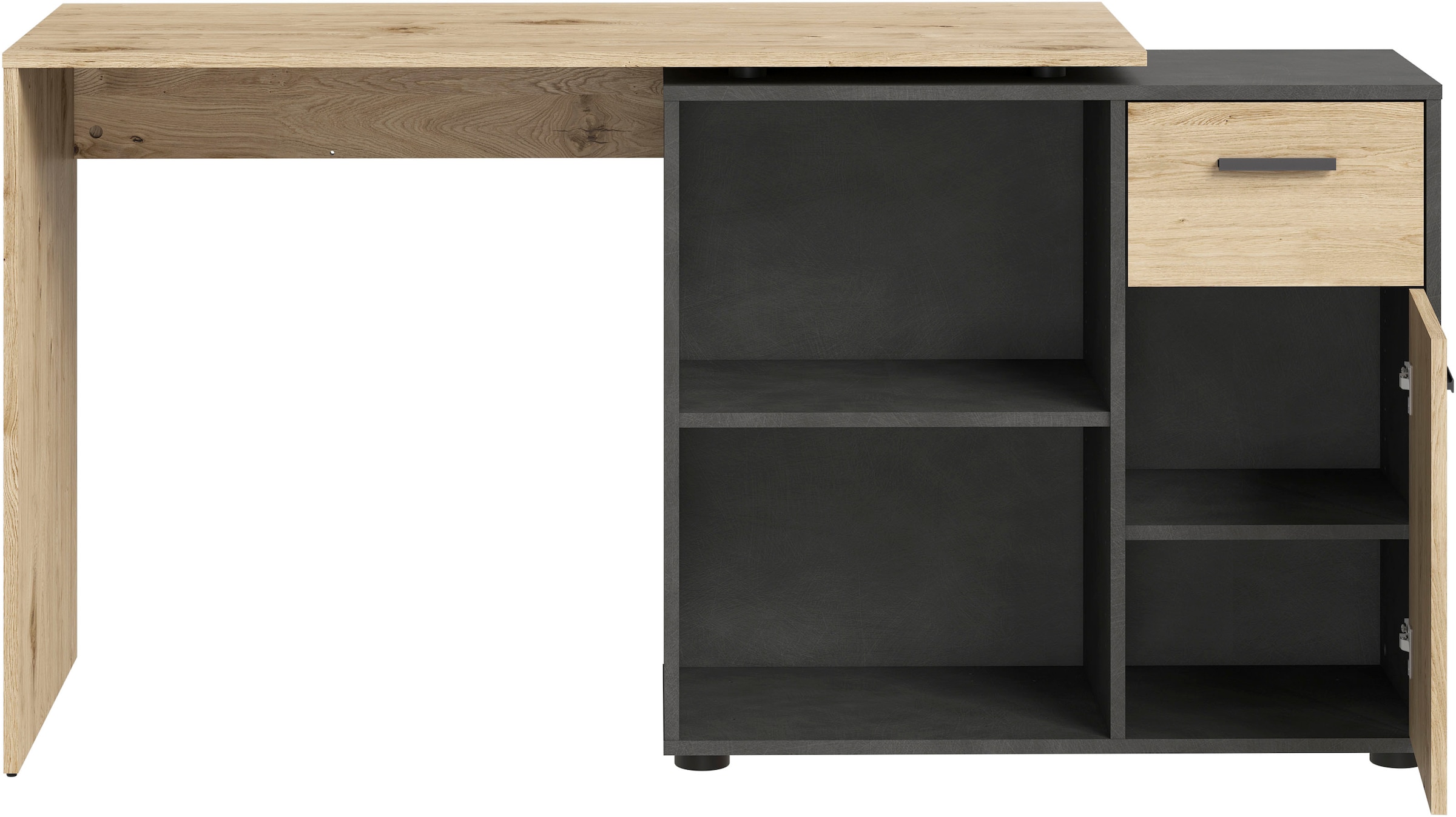 Schreibtisch Stauraum, | Sideboard BAUR / Eckschreibtisch »ALBRECHT«, Breite mit drehbar, FMD 117/148 cm