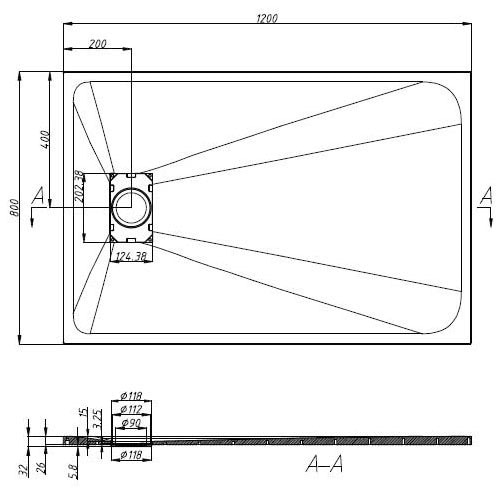 Sanotechnik Duschwanne »SMC Brausetasse«, LxB: 120x80cm; schneidbar