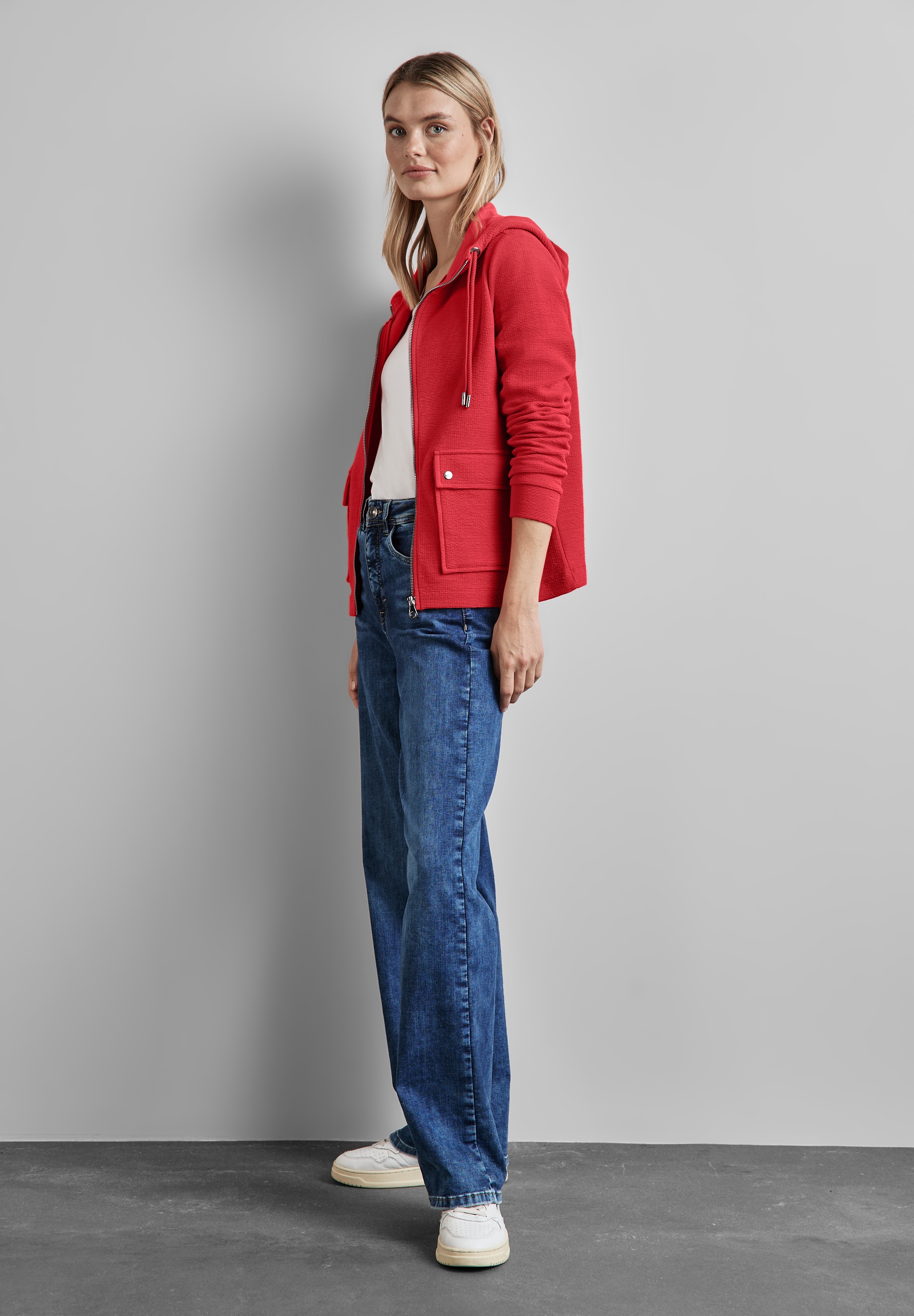 STREET ONE Sweatjacke, mit Kapuze