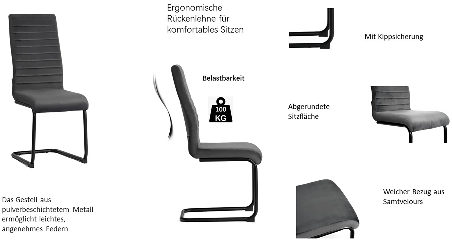 Home affaire Essgruppe »Elbach Ausziehtisch«, (Set, 5 tlg.), ausziehbar 120-160 cm, Hochglanz, Tischgruppe Freischwinger