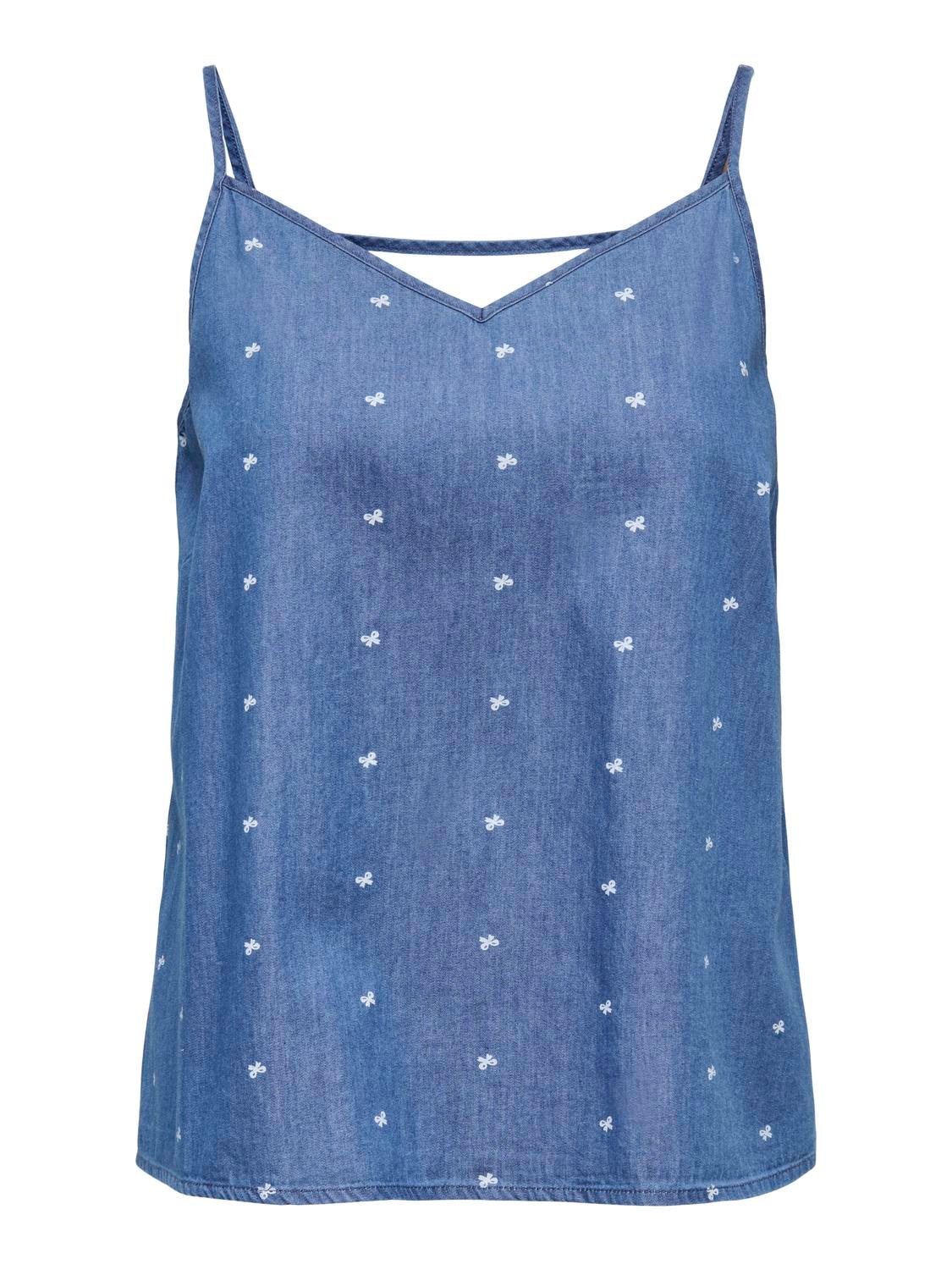 ONLY Spaghettitop "ONLNOVA AZURE SINGLET WVN" Baumwolle, regular fit, V-Aus günstig online kaufen