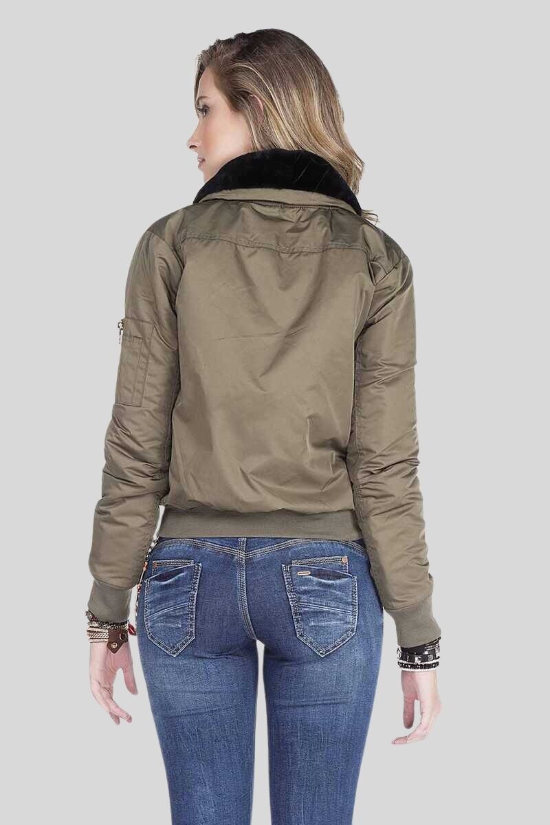 Cipo & Baxx Bomberjacke "Jacke", ohne Kapuze, mit modischen Kunstfellkragen günstig online kaufen