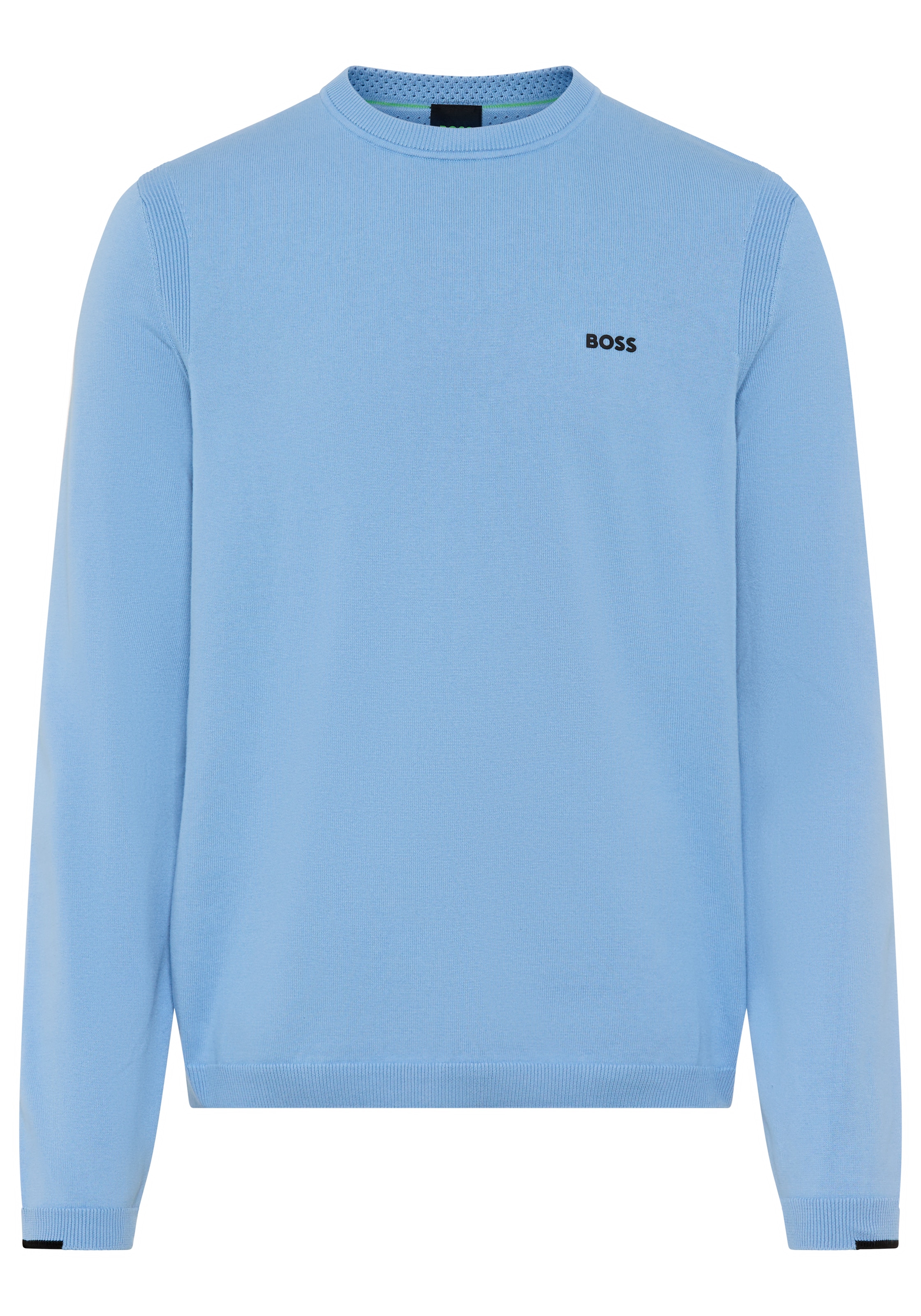 BOSS GREEN Strickpullover Rundhalsausschnitt, Regular Fit, Logo-Print günstig online kaufen