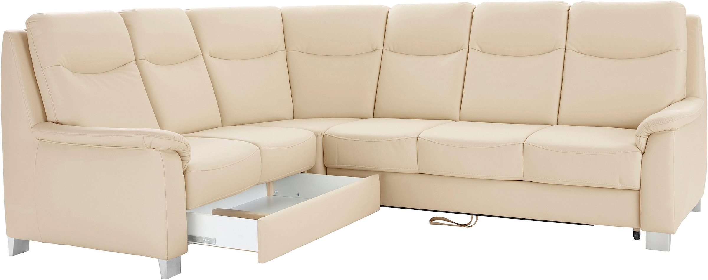 sit&more Ecksofa »Boccaccio L-Form«, mit Federkern und Kopfteilverstellung, wahlweise mit Bettfunktion