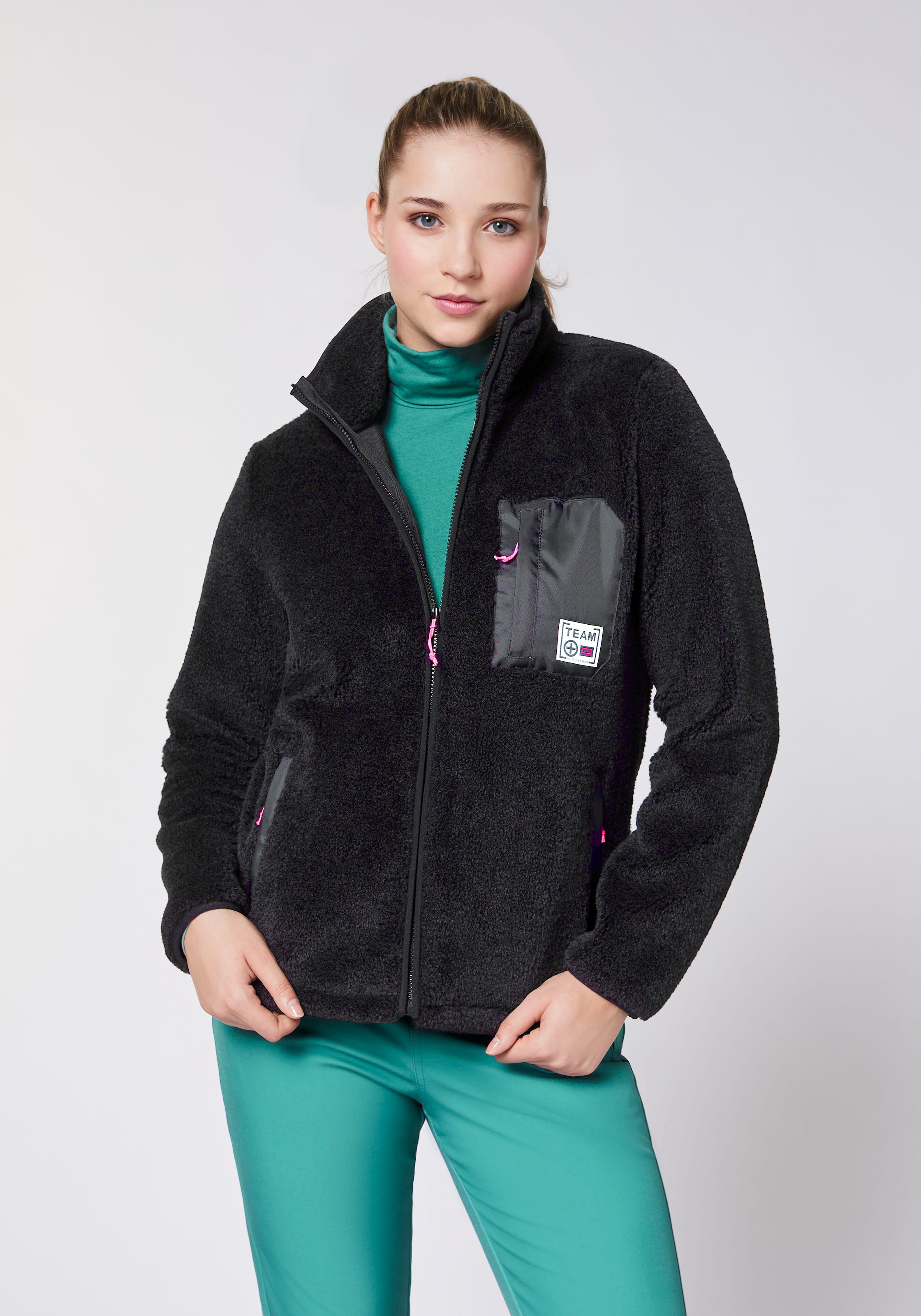 Chiemsee Fleecejacke ohne Kapuze - aus kuschelig w&auml;rmendem Sherpa Fleece<br/>
