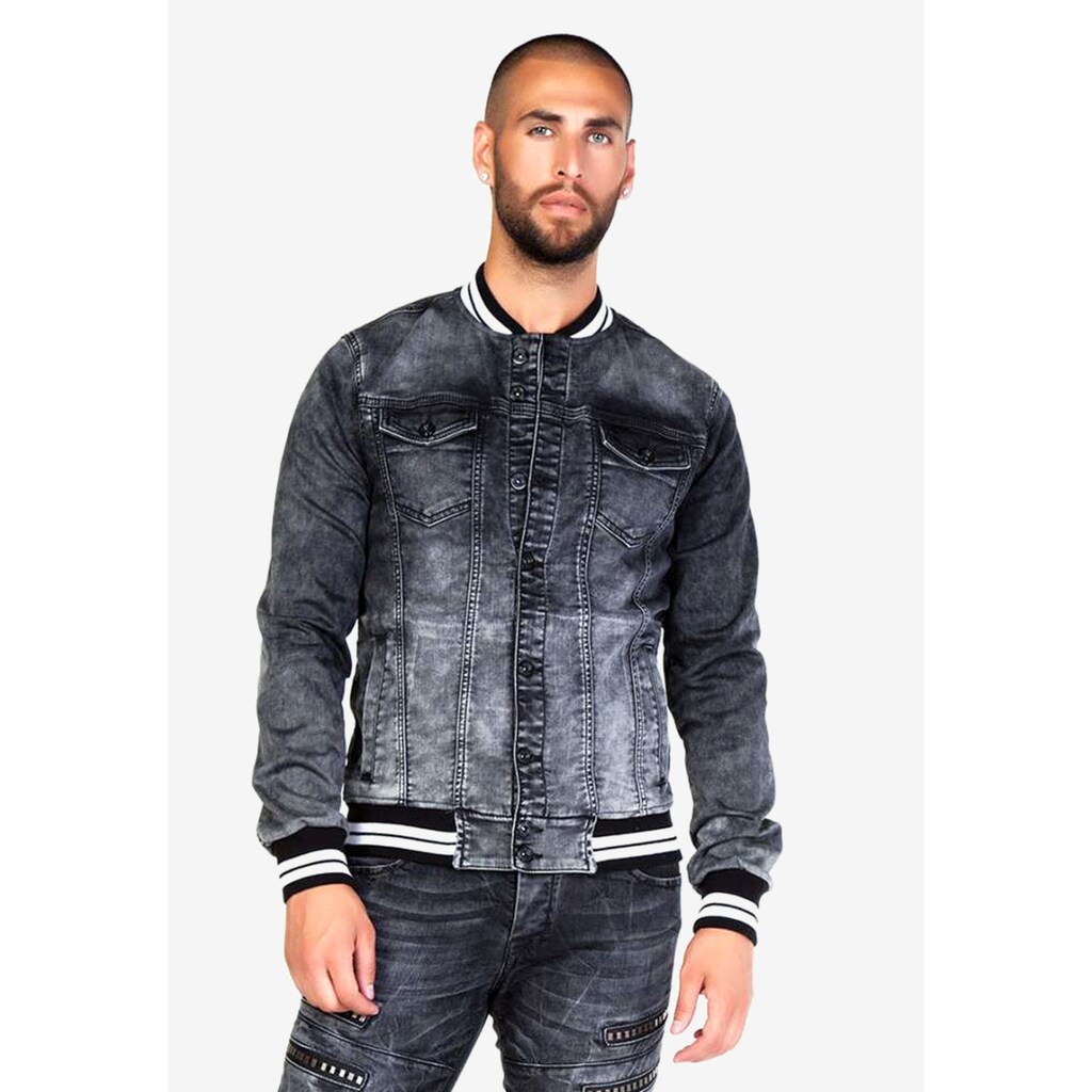 Cipo & Baxx Jeansjacke, mit raffinierter Bundverarbeitung