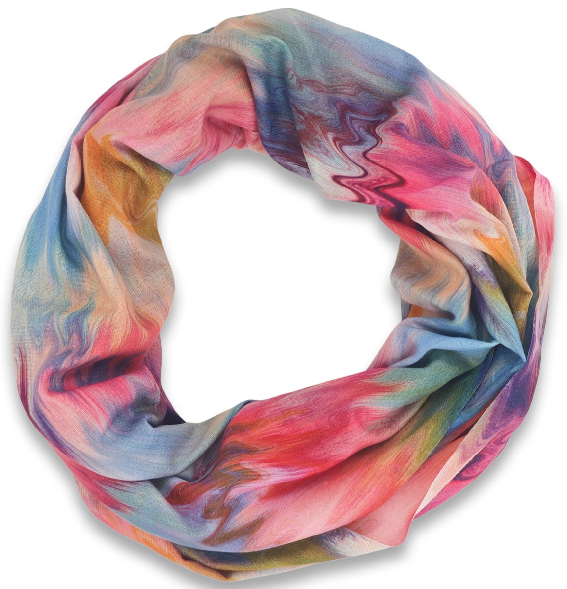 styleBREAKER Loop "Loop Schal mit Aquarell Wellenmuster" 1 Stk.