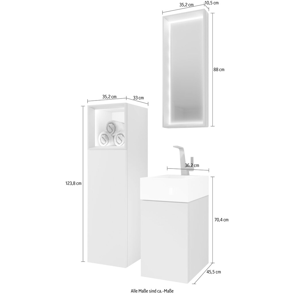 hülsta Badmöbel-Set »Tetrim«, (Set, 3 St.), Breite 96,4 cm. Liefer- und Montageservice durch hülsta Monteure