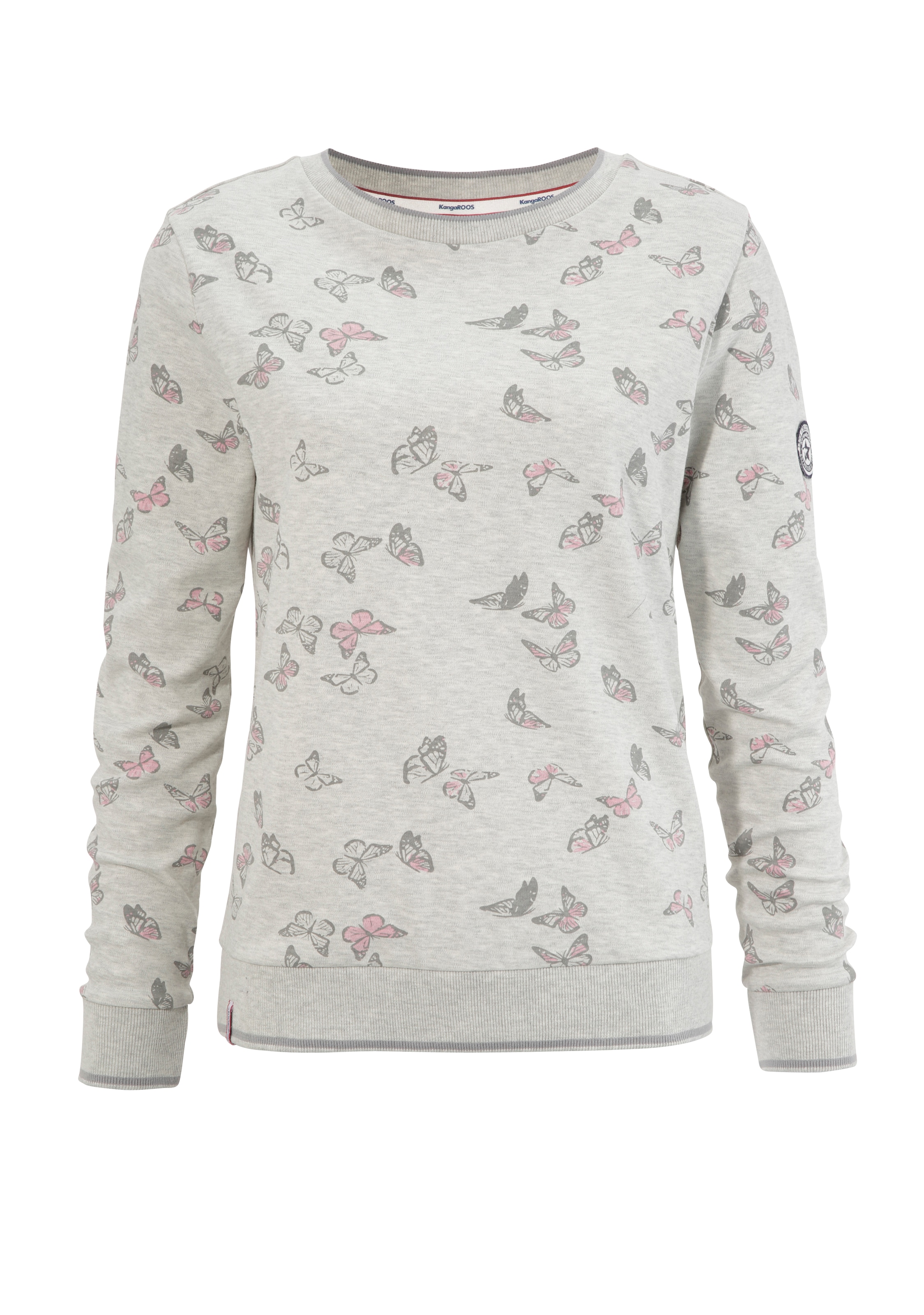 KangaROOS Sweatshirt, mit trendigem Schmetterlings-Allover-Druck