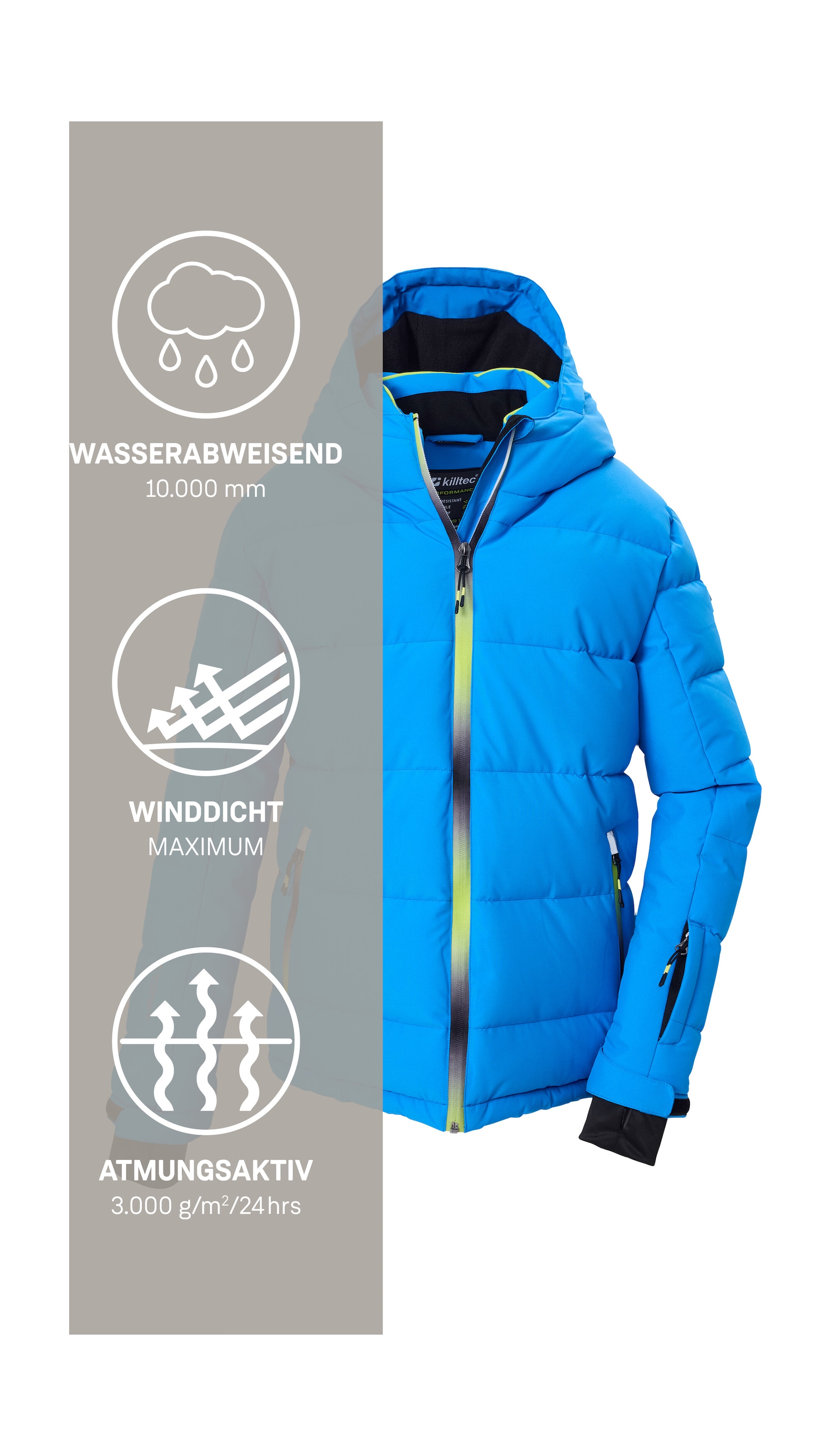 Killtec Skijacke »KSW 203 BYS SKI JCKT« Winddichte, wasserabweisende Kinder-Ski-Steppjacke mit Schneefang