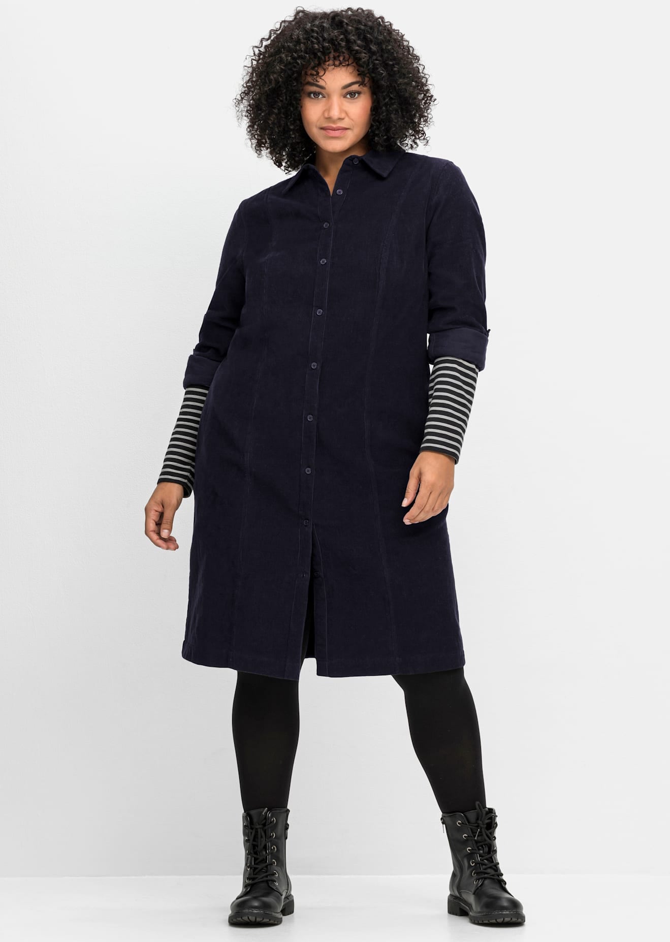 Sheego Blusenkleid "Cord-Kleid" günstig online kaufen
