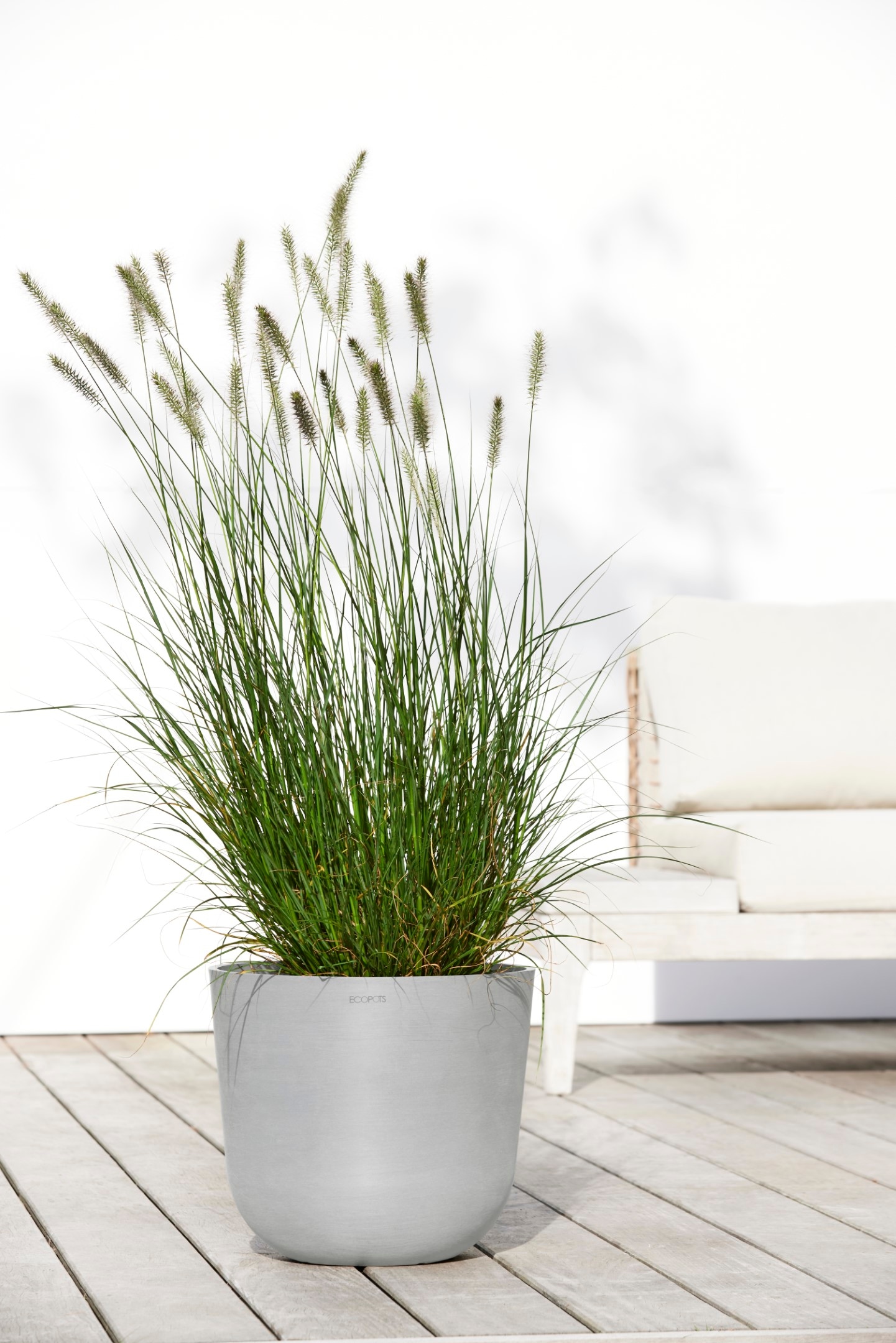 ECOPOTS Blumentopf »Oslo 35 + Wassersystem Weißgrau« für innen und außen: frostsicher, bruchsicher und lichtbeständig